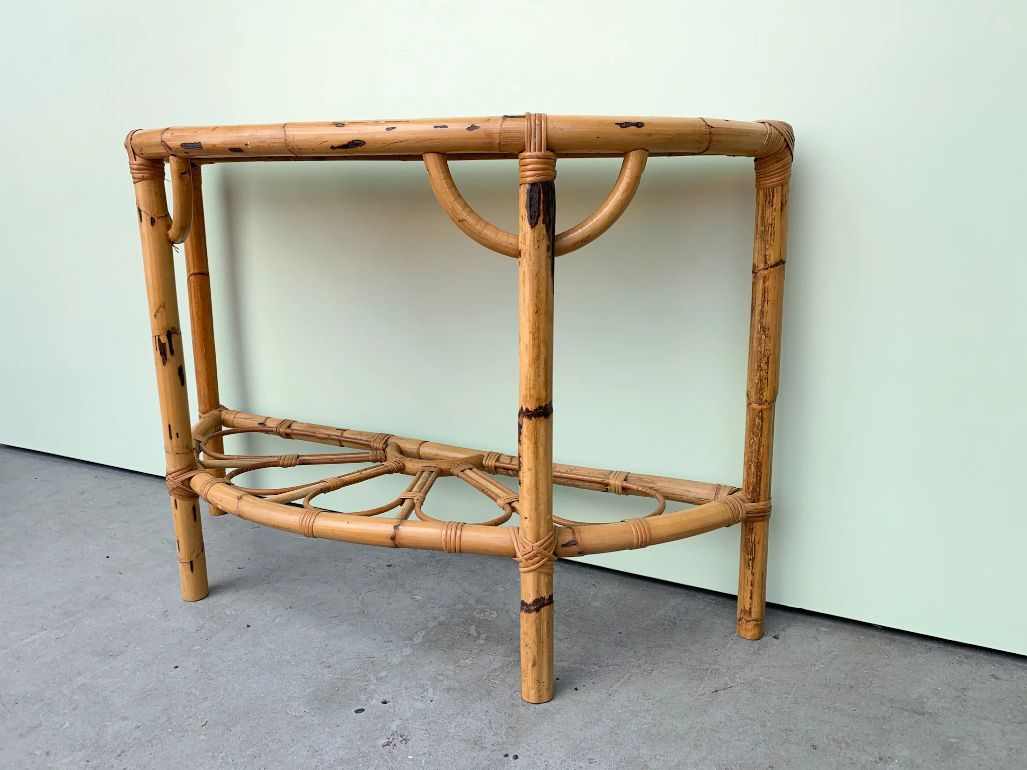Sunburst Rattan Demilune - Image 2