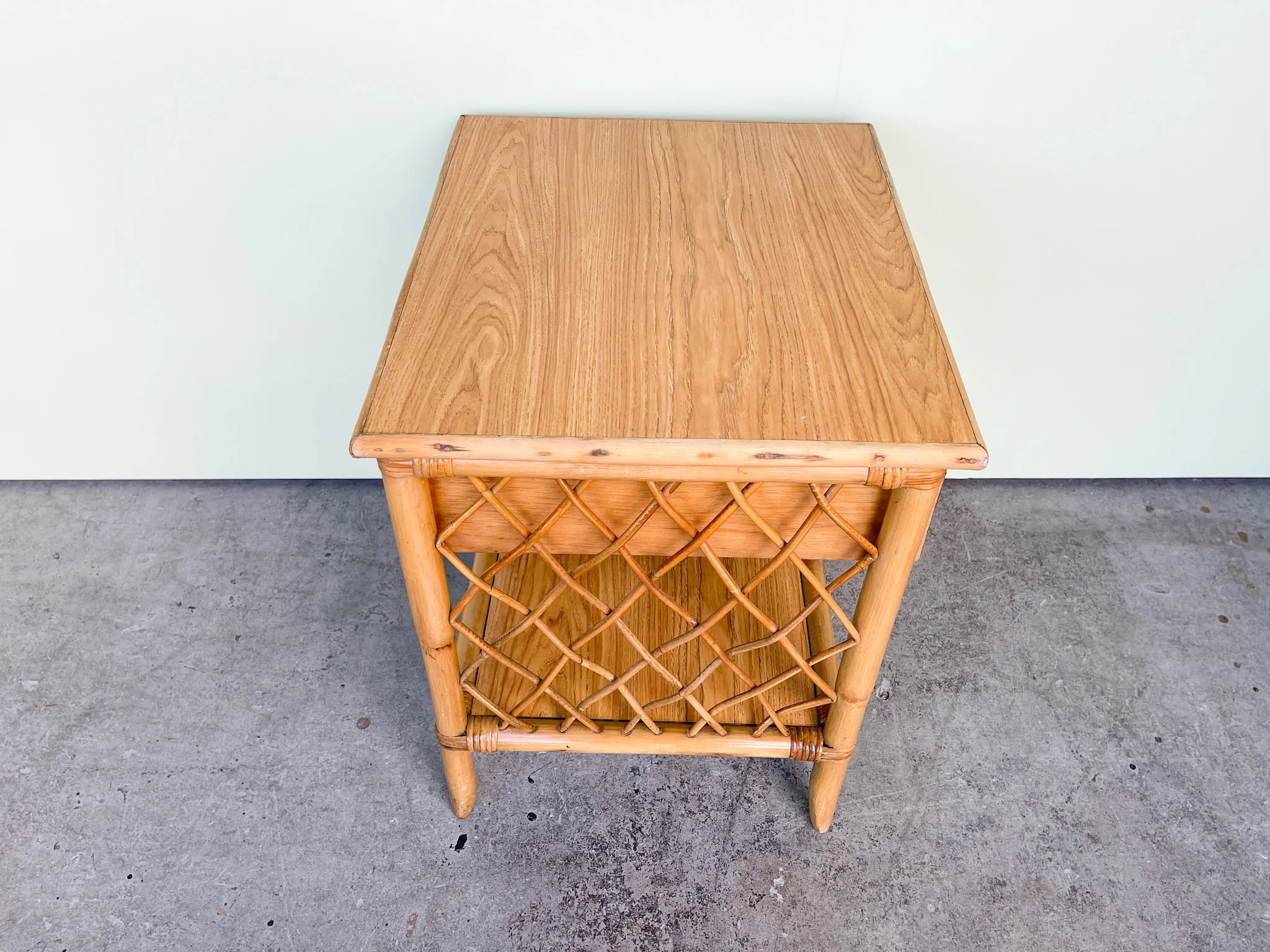 Rattan Lattice Nightstand - Image 4