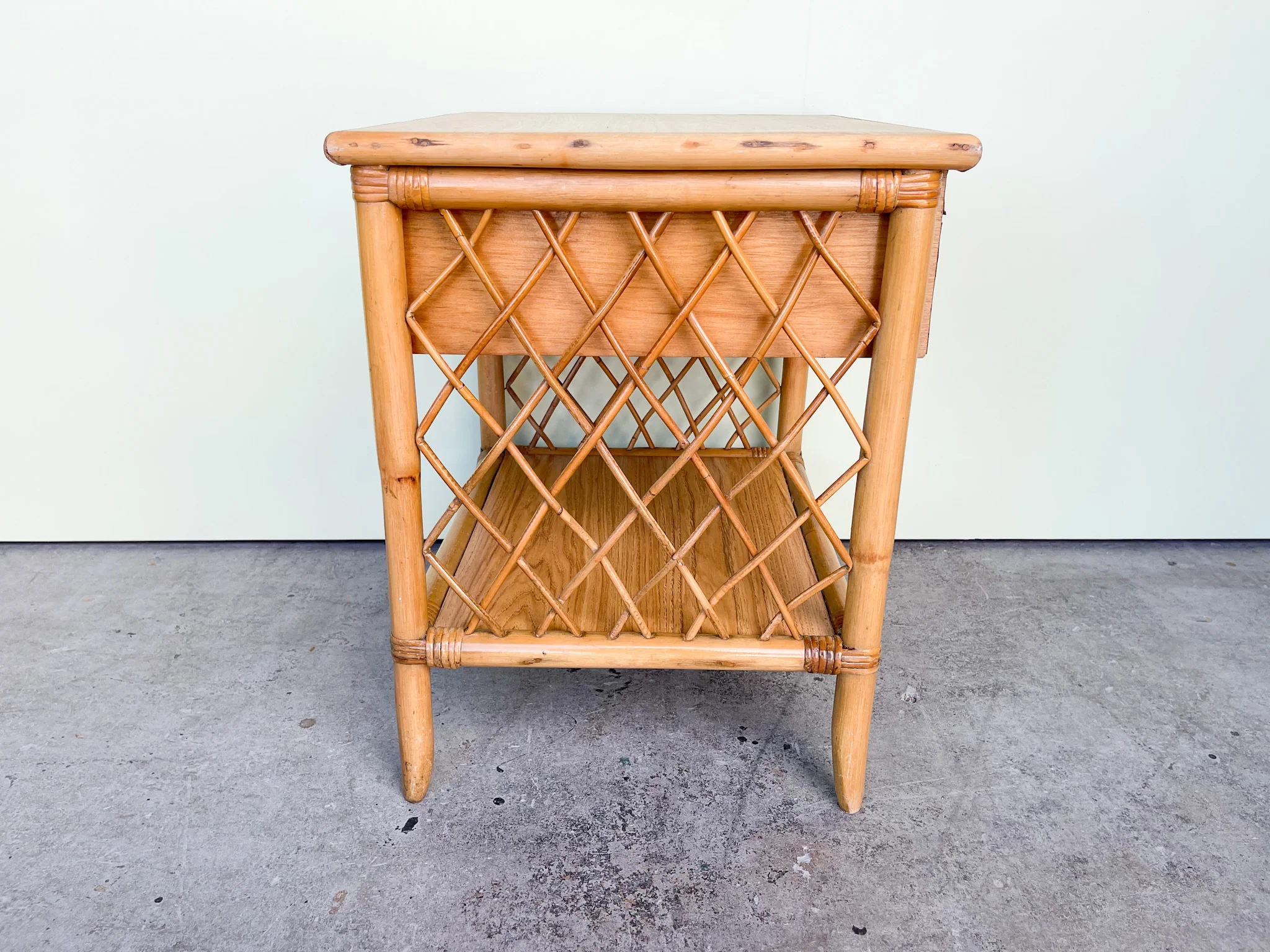 Rattan Lattice Nightstand - Image 5