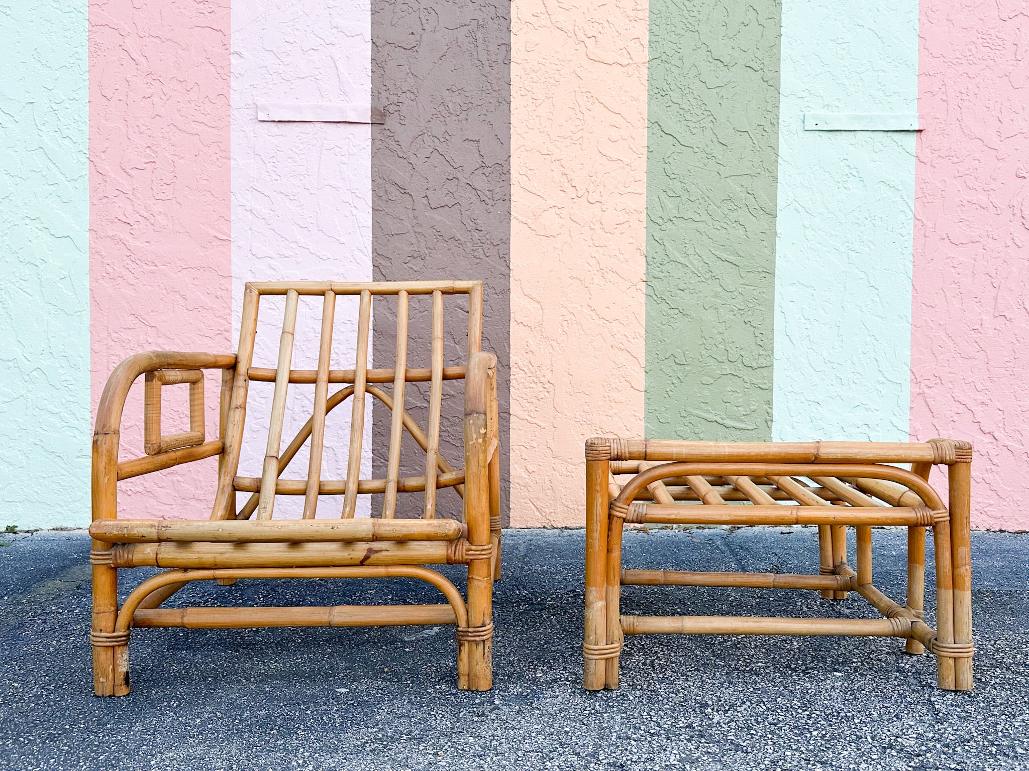 Rattan Lounge Chair and Ottoman - Image 18