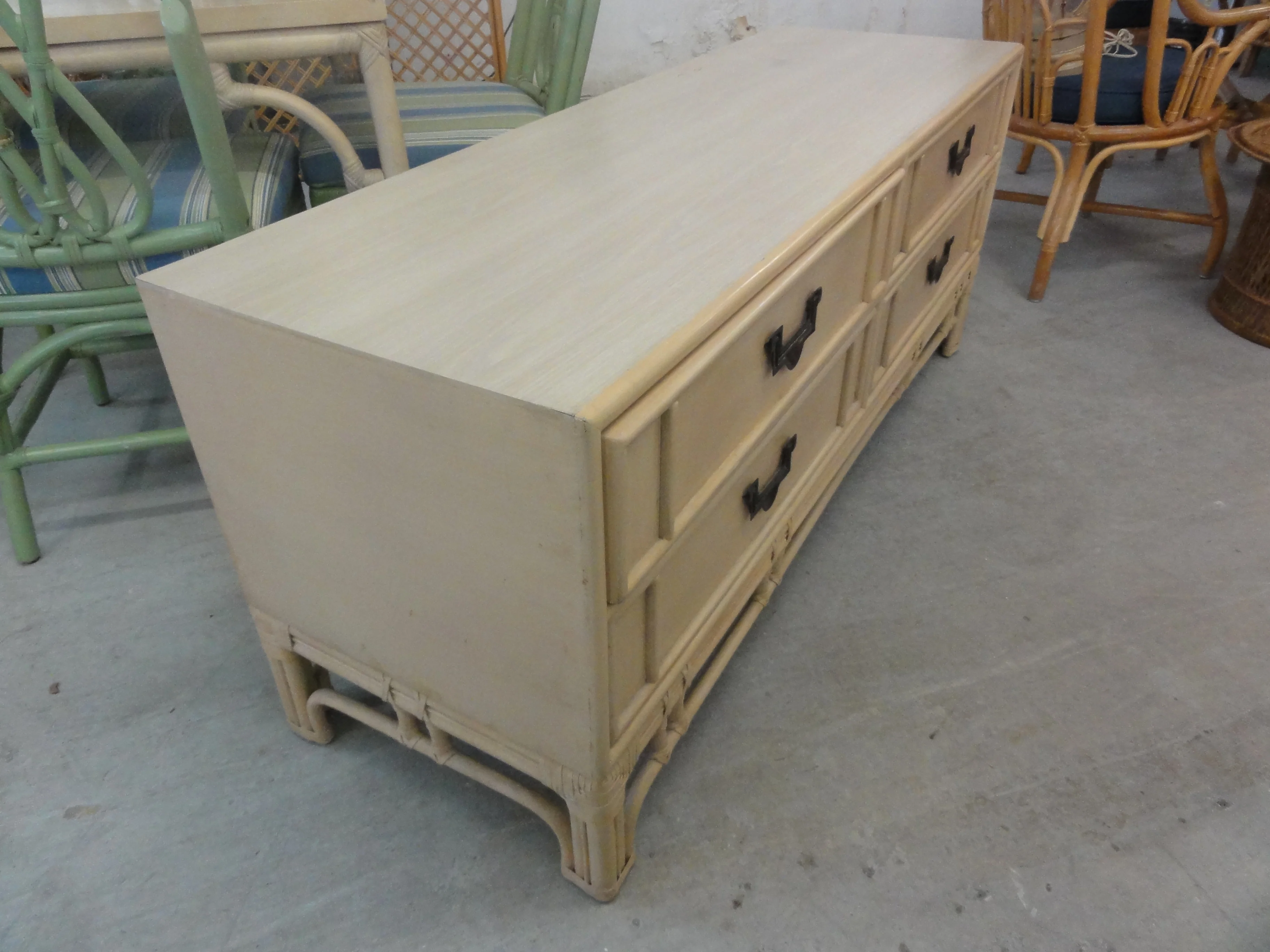Rattan Low Boy Dresser - Image 7