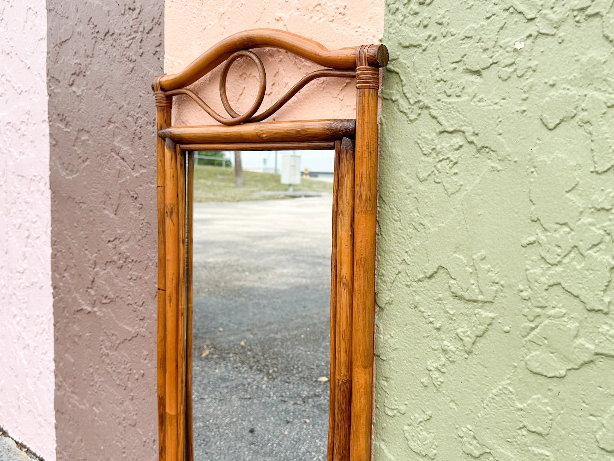 Rattan Mirror with Shelf - Image 3