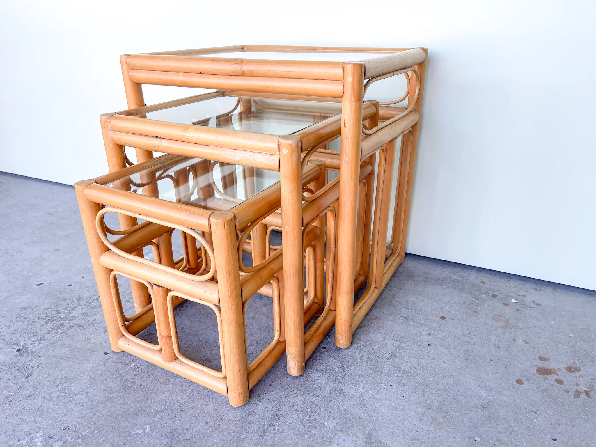 Rattan Nesting Tables - Image 2