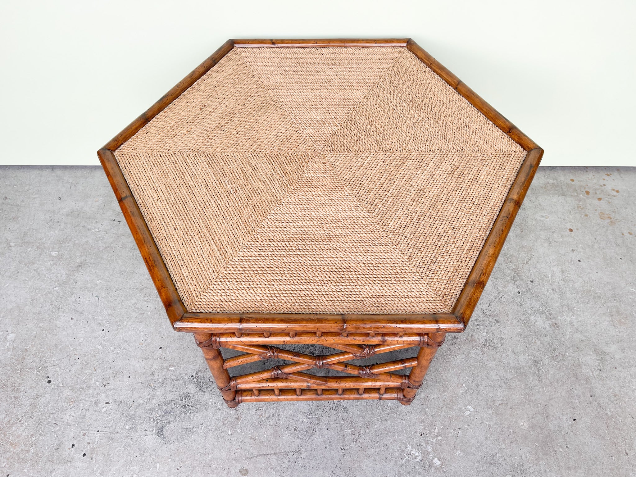 Rattan Hexagon Coffee Table - Image 2