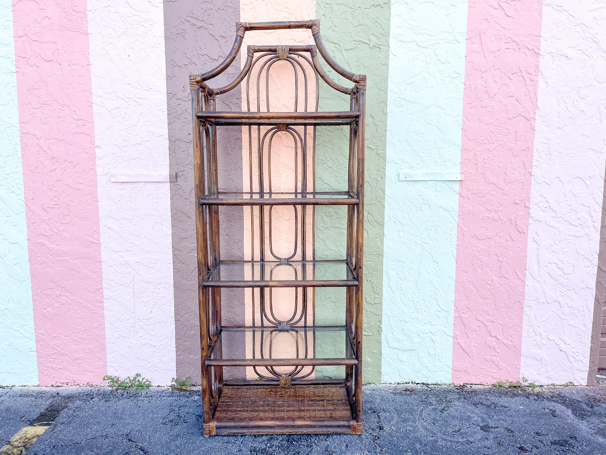 Rattan Pagoda Etagere
