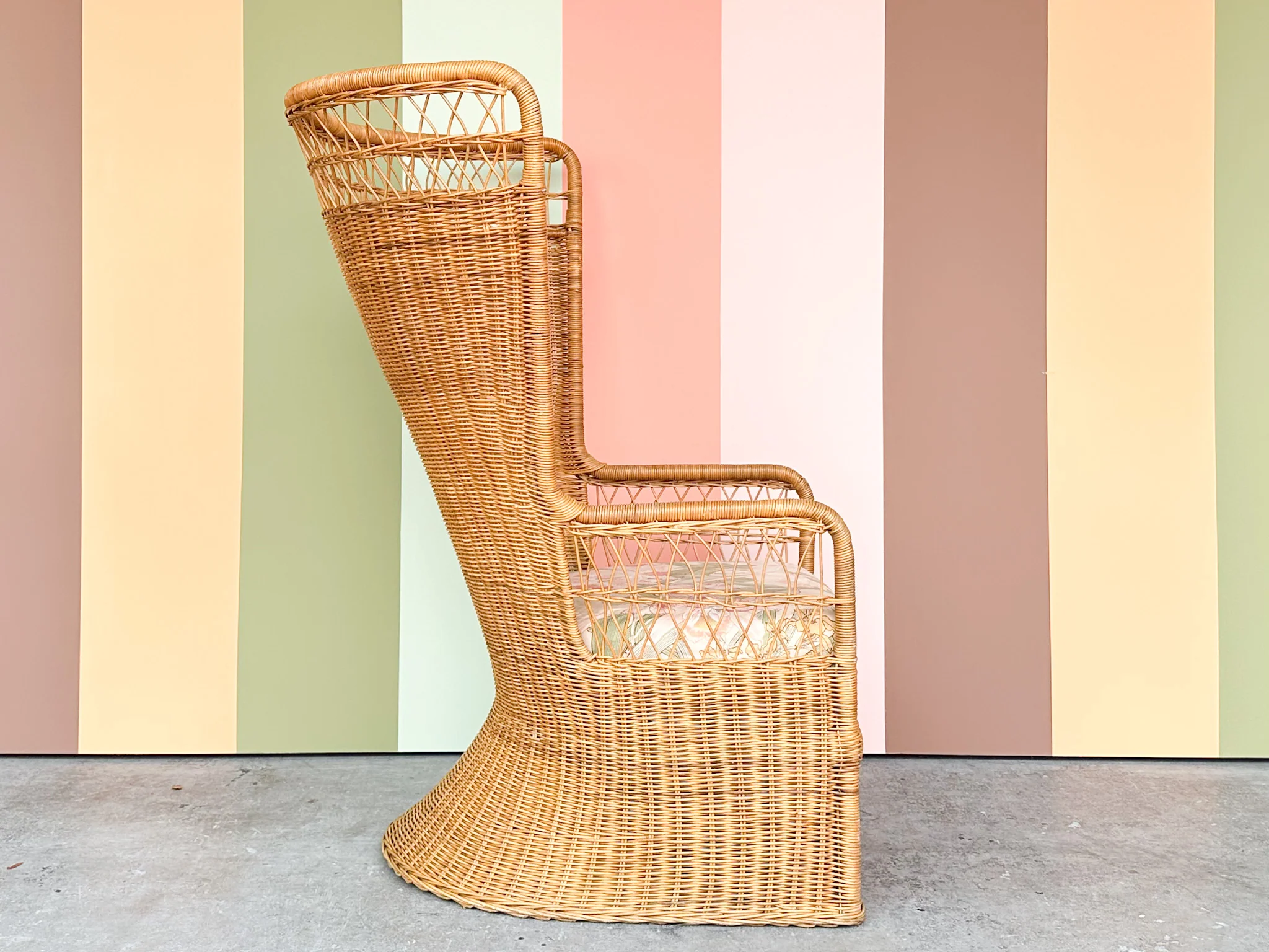 Rattan Throne Chair and Ottoman - Image 10