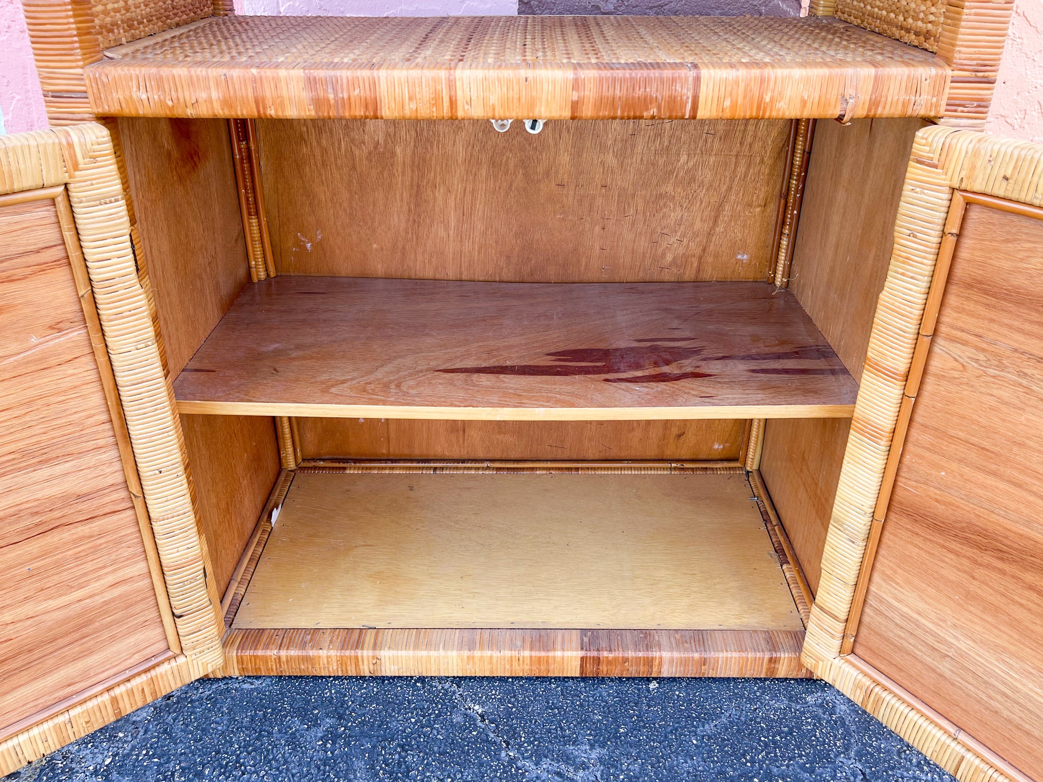 Rattan Wrapped Cabinet - Image 4