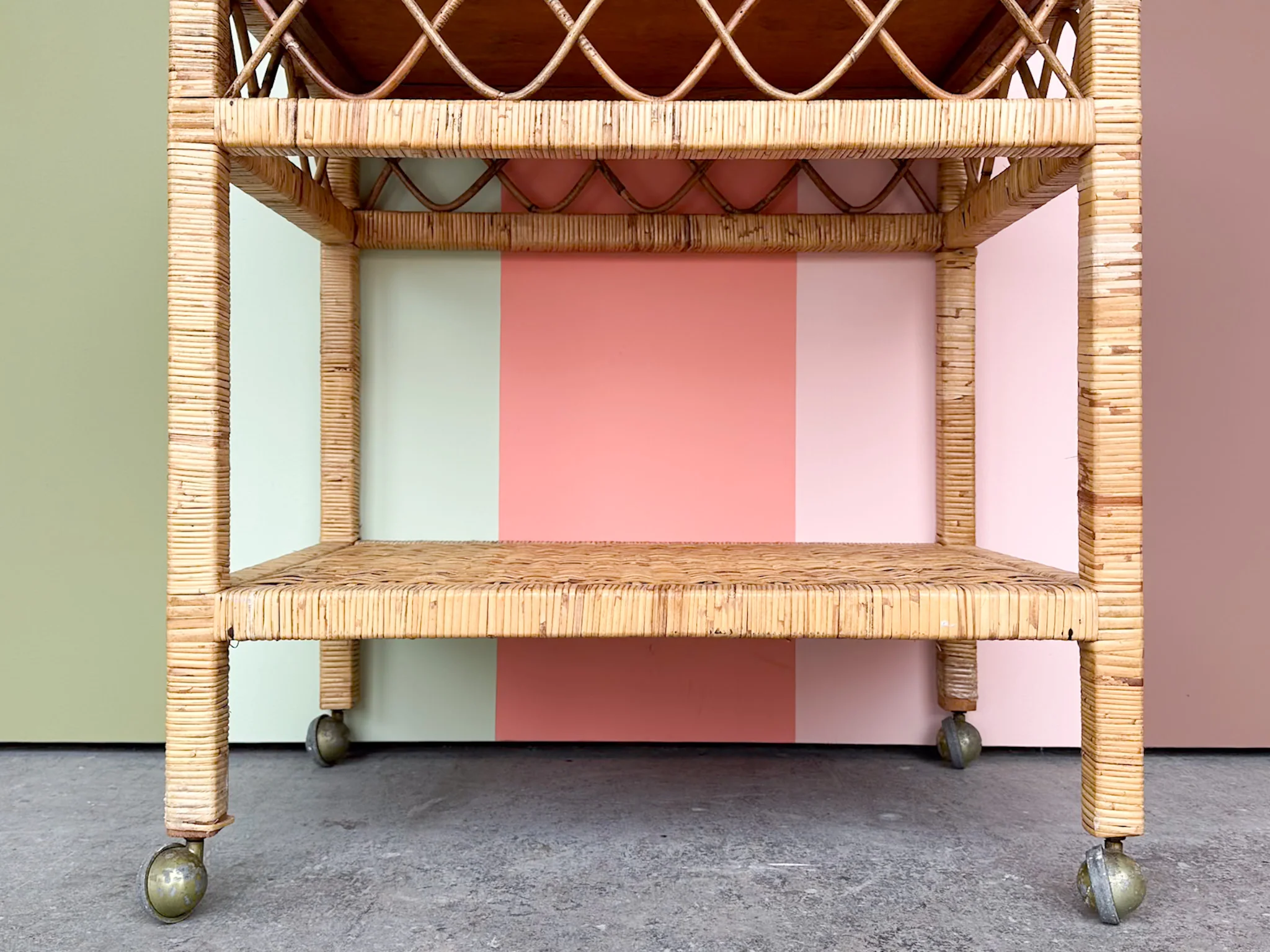 Rattan Wrapped Cart - Image 6