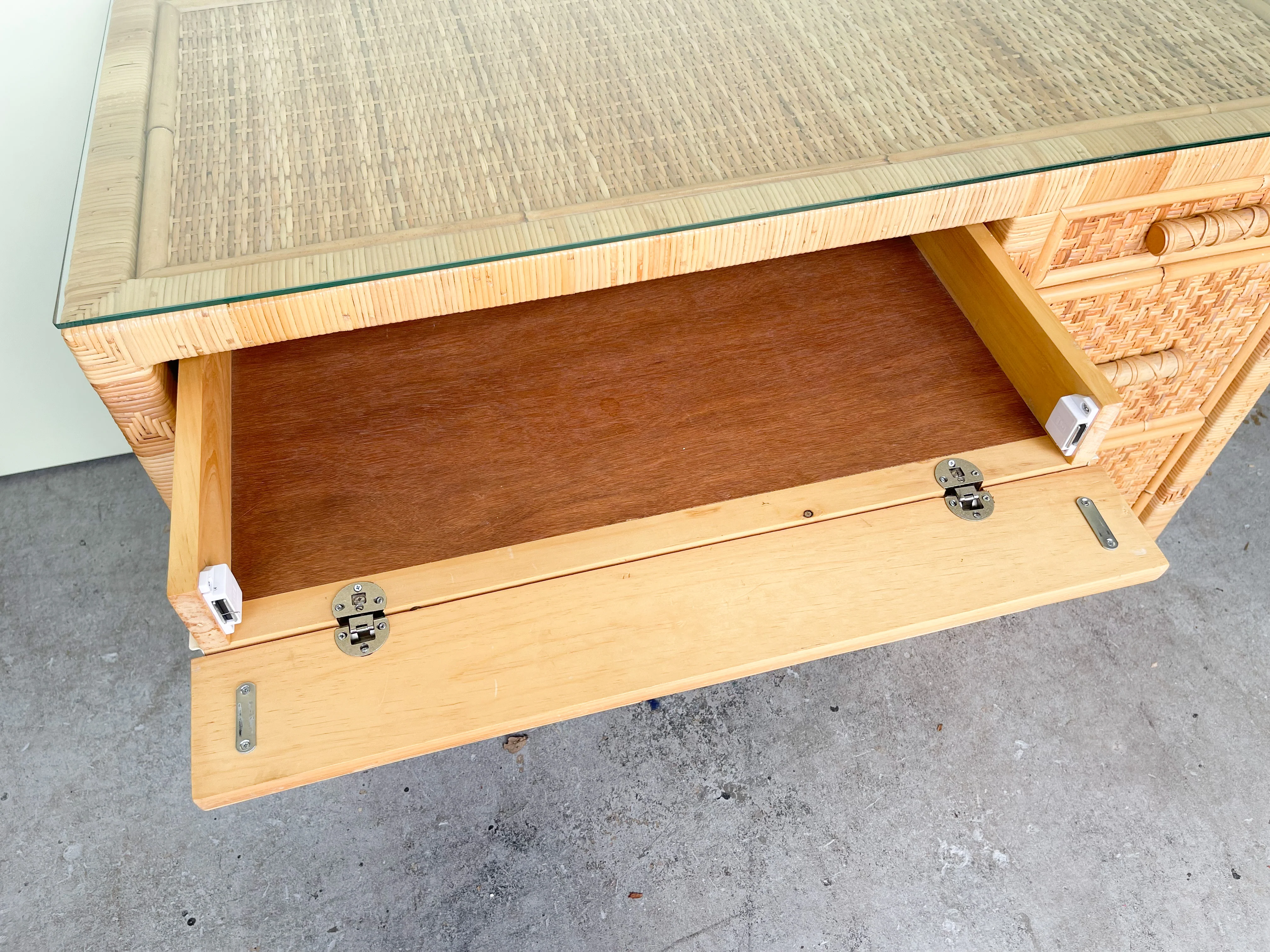 Rattan Wrapped Desk and Chair - Image 2