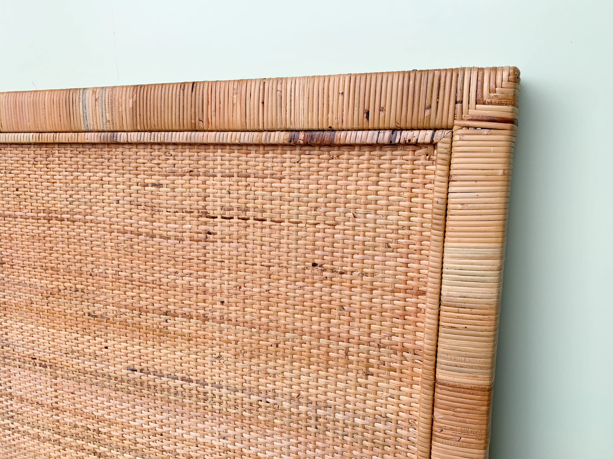 Rattan Wrapped Full Headboard - Image 3