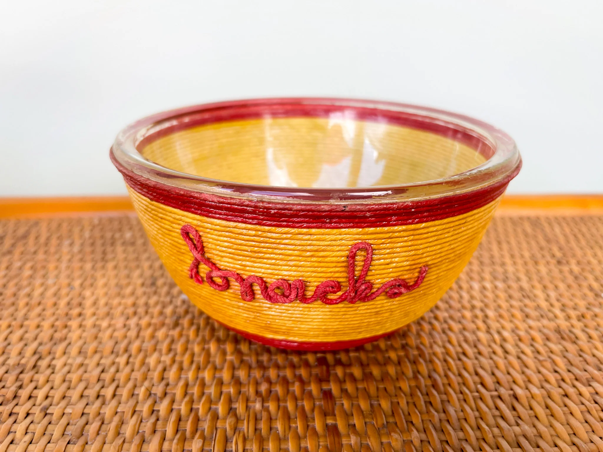 Set of Four Rattan Wrapped Snack Bowls - Image 3