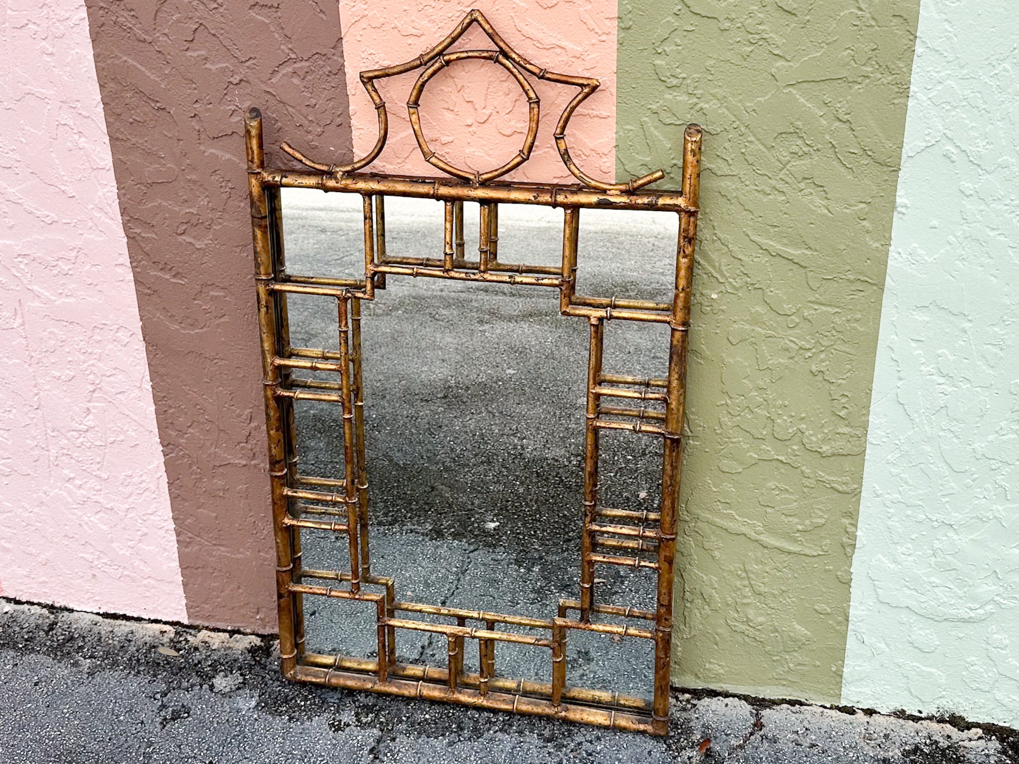 Regency Chic Faux Bamboo Metal Mirror - Image 3