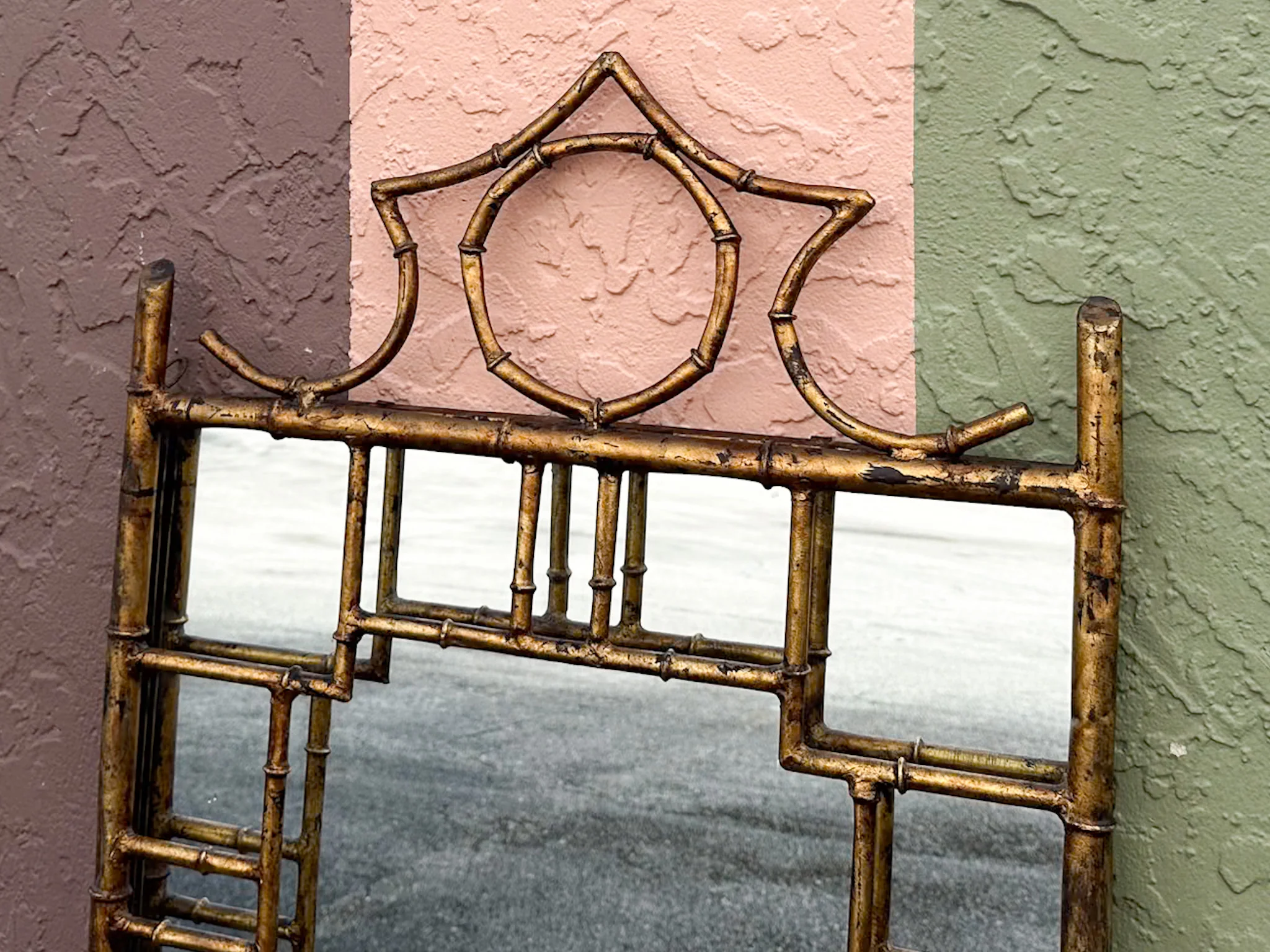 Regency Chic Faux Bamboo Metal Mirror - Image 4