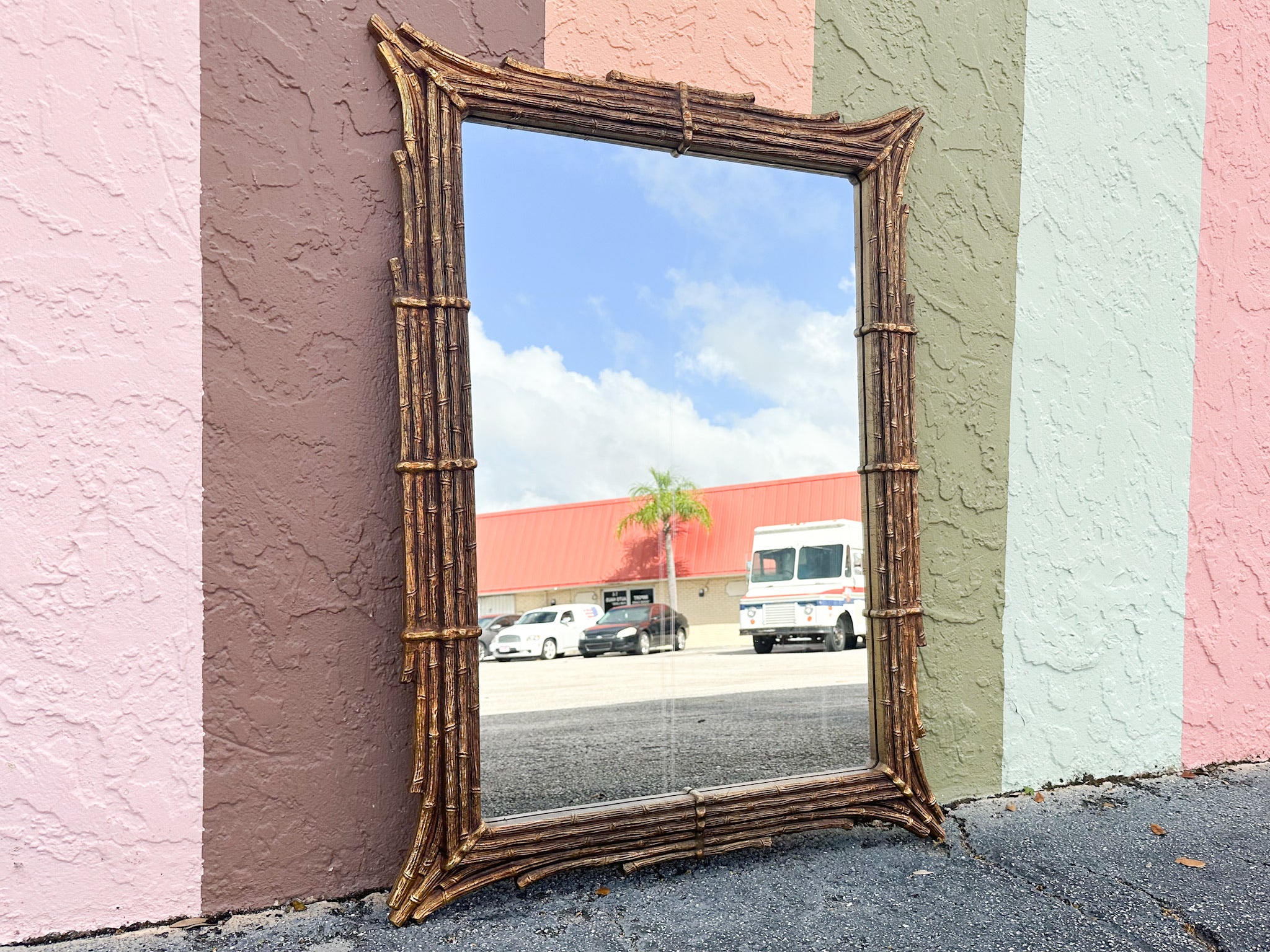 Regency Chic Faux Bamboo Mirror - Image 2
