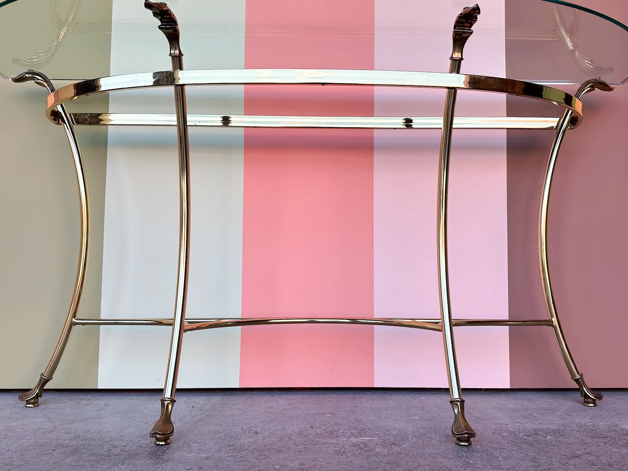 Regency Style Brass Demilune - Image 6