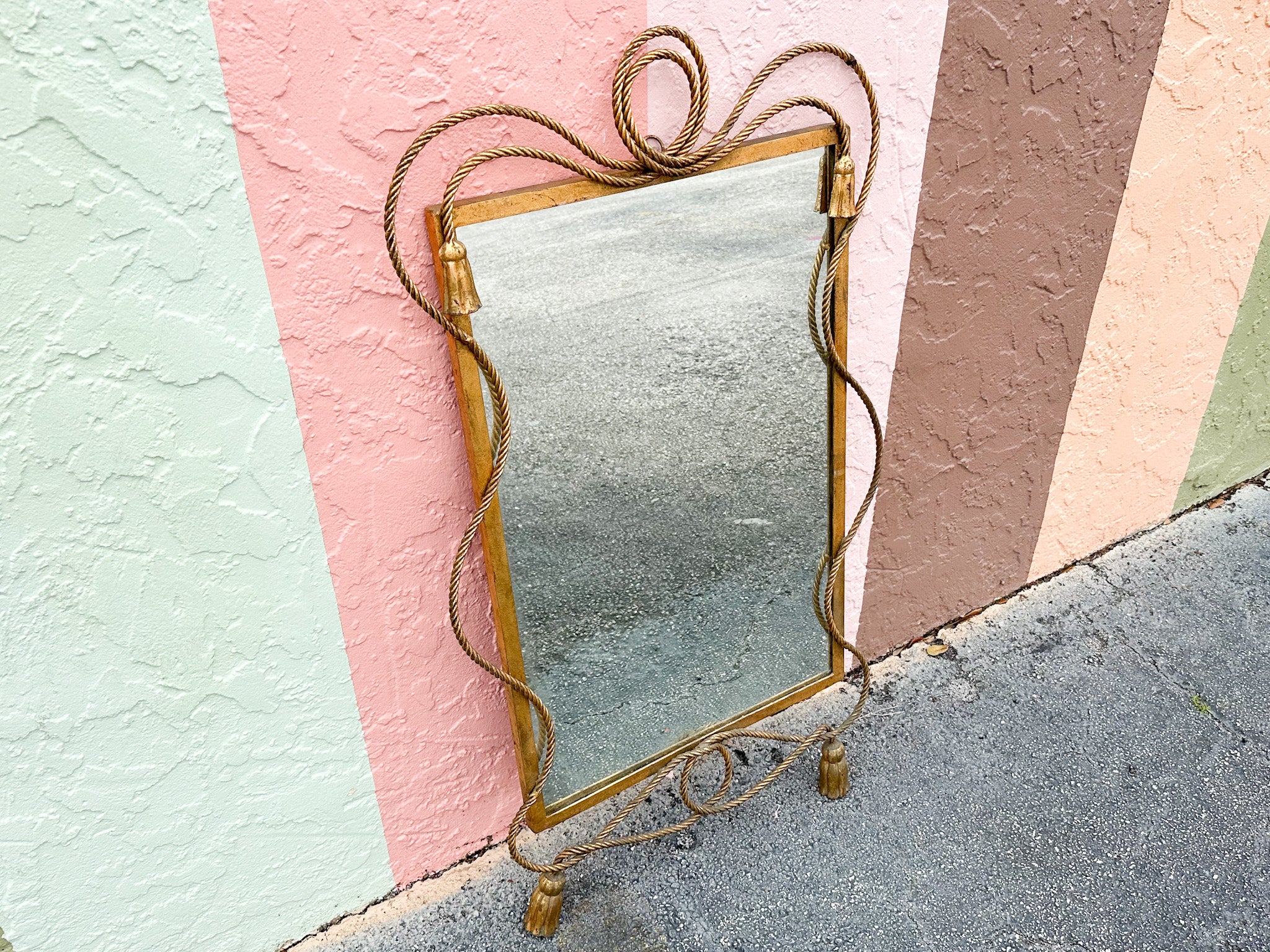 Italian Metal Rope and Tassel Mirror - Image 5