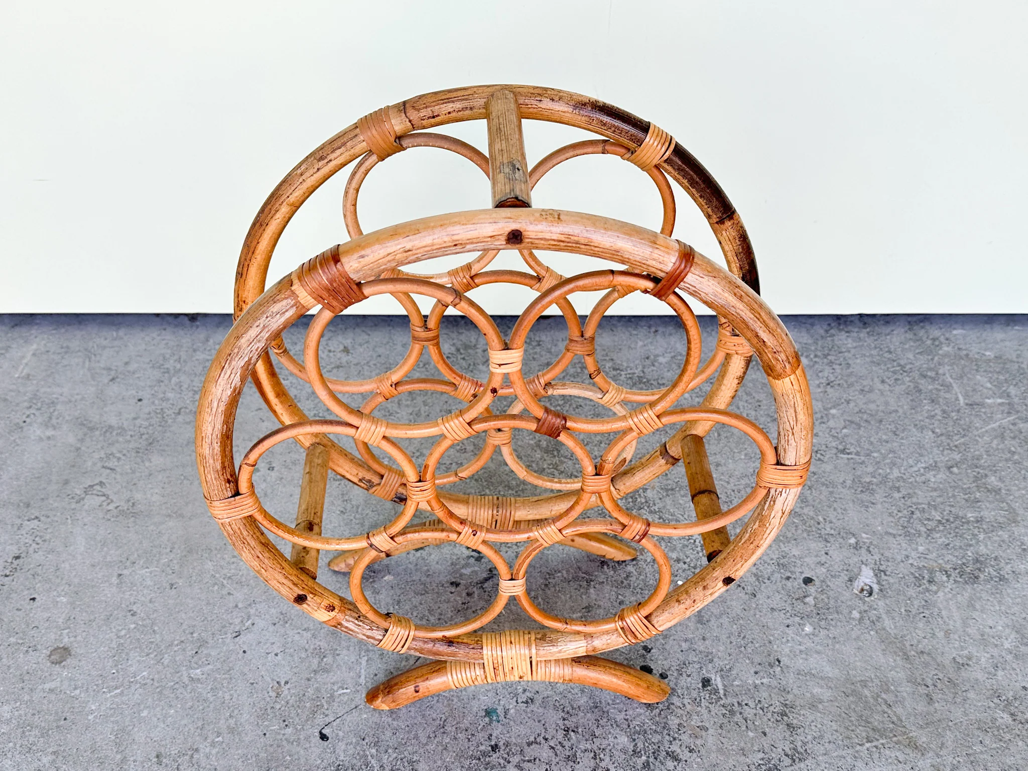 Round Rattan Wine Rack - Image 6