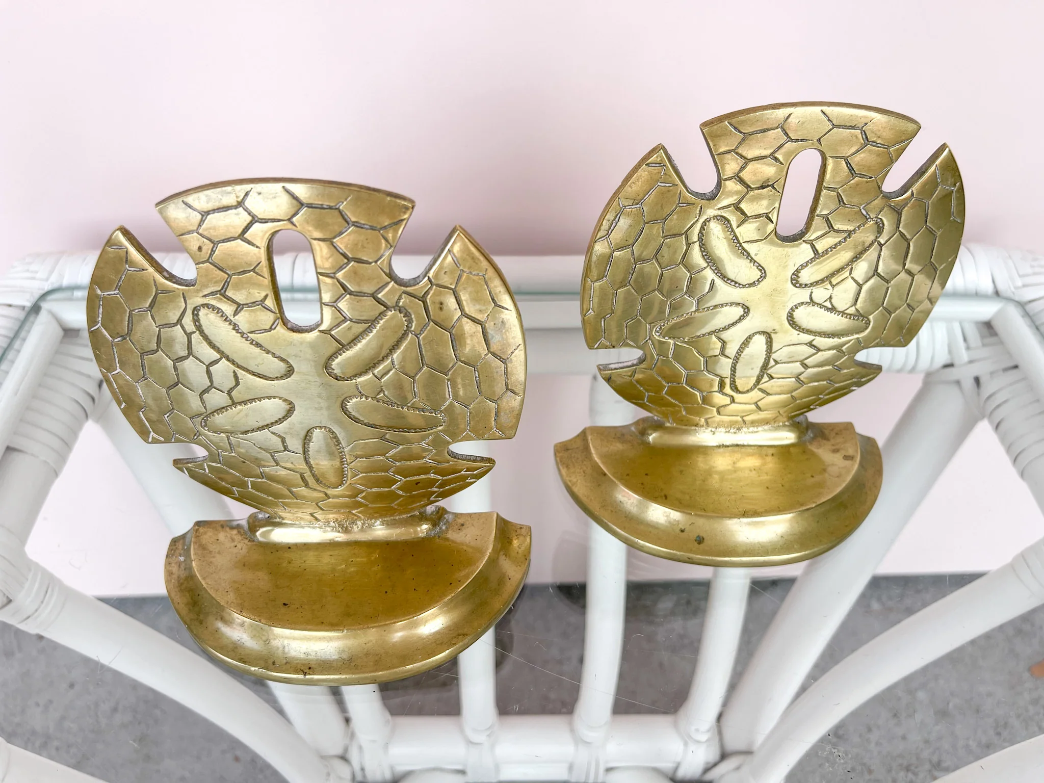 Sand Dollar Brass Bookends - Image 2