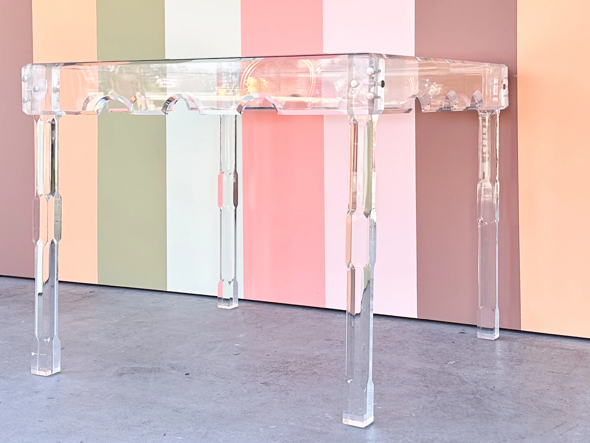 Scalloped Lucite Game Table - Image 6