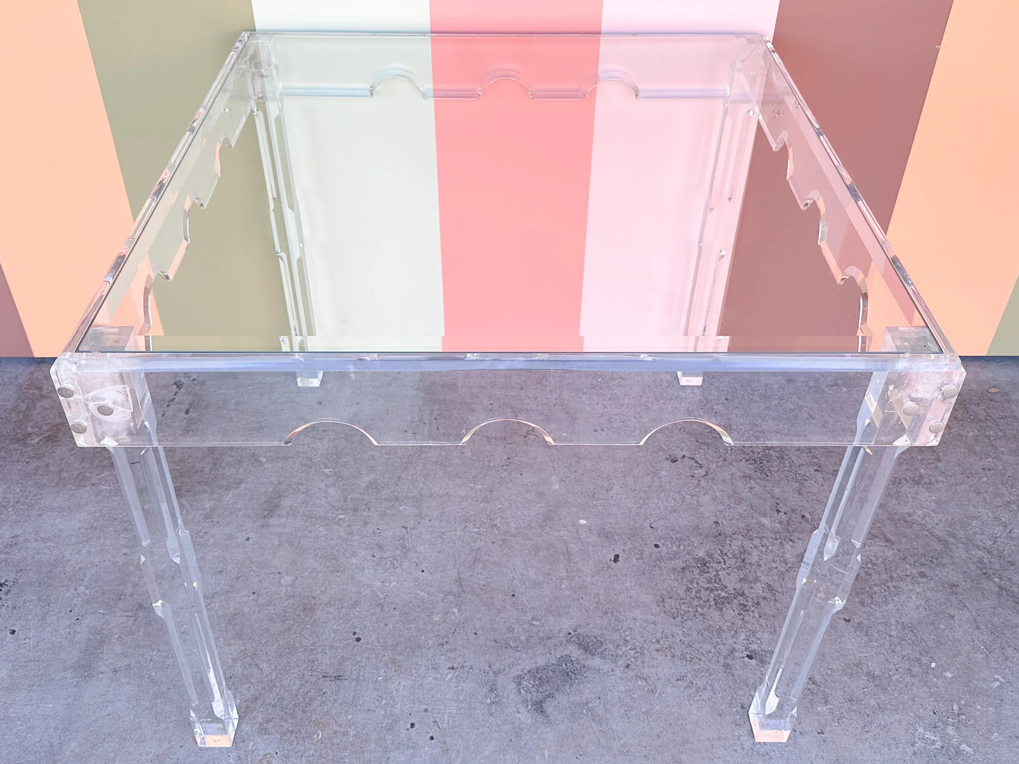 Scalloped Lucite Game Table - Image 7
