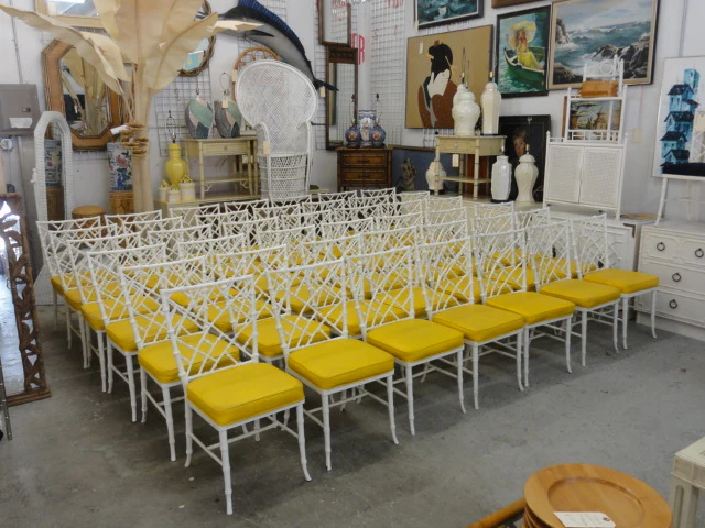 Sea of Phyliss Morris Faux Bamboo Side Chairs - Image 5