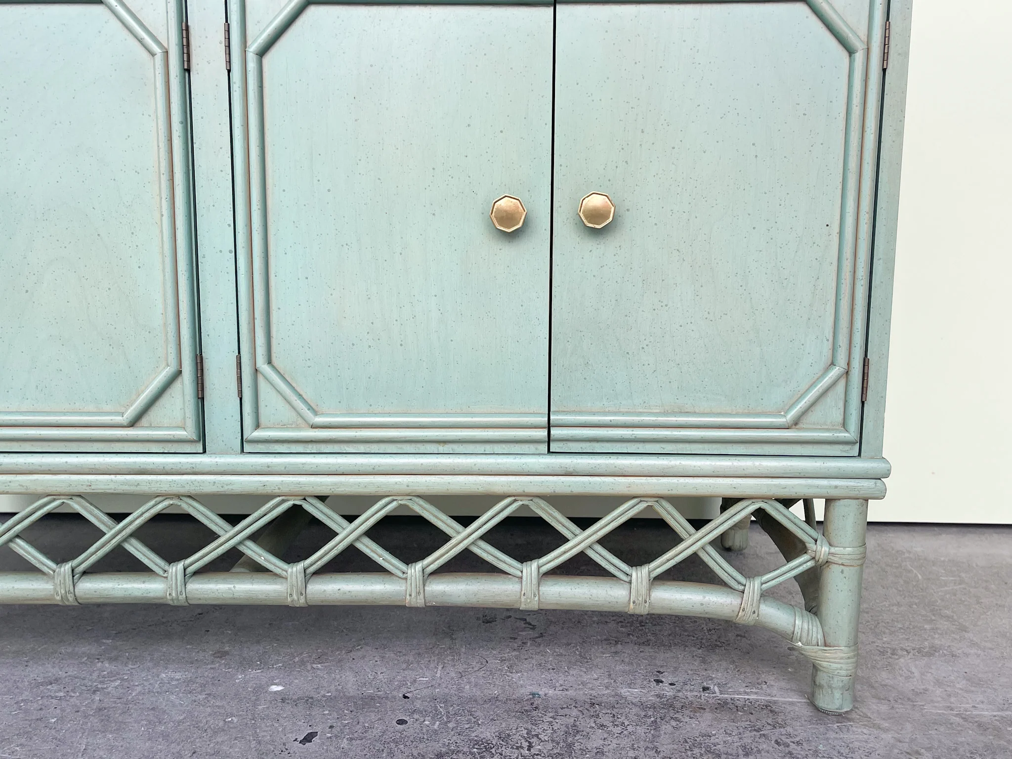 Seafoam Ficks Reed Rattan Server - Image 9