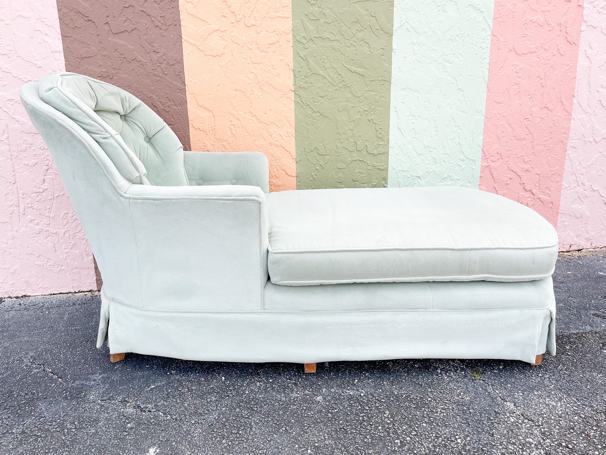 Seafoam Upholstered Chaise - Image 4