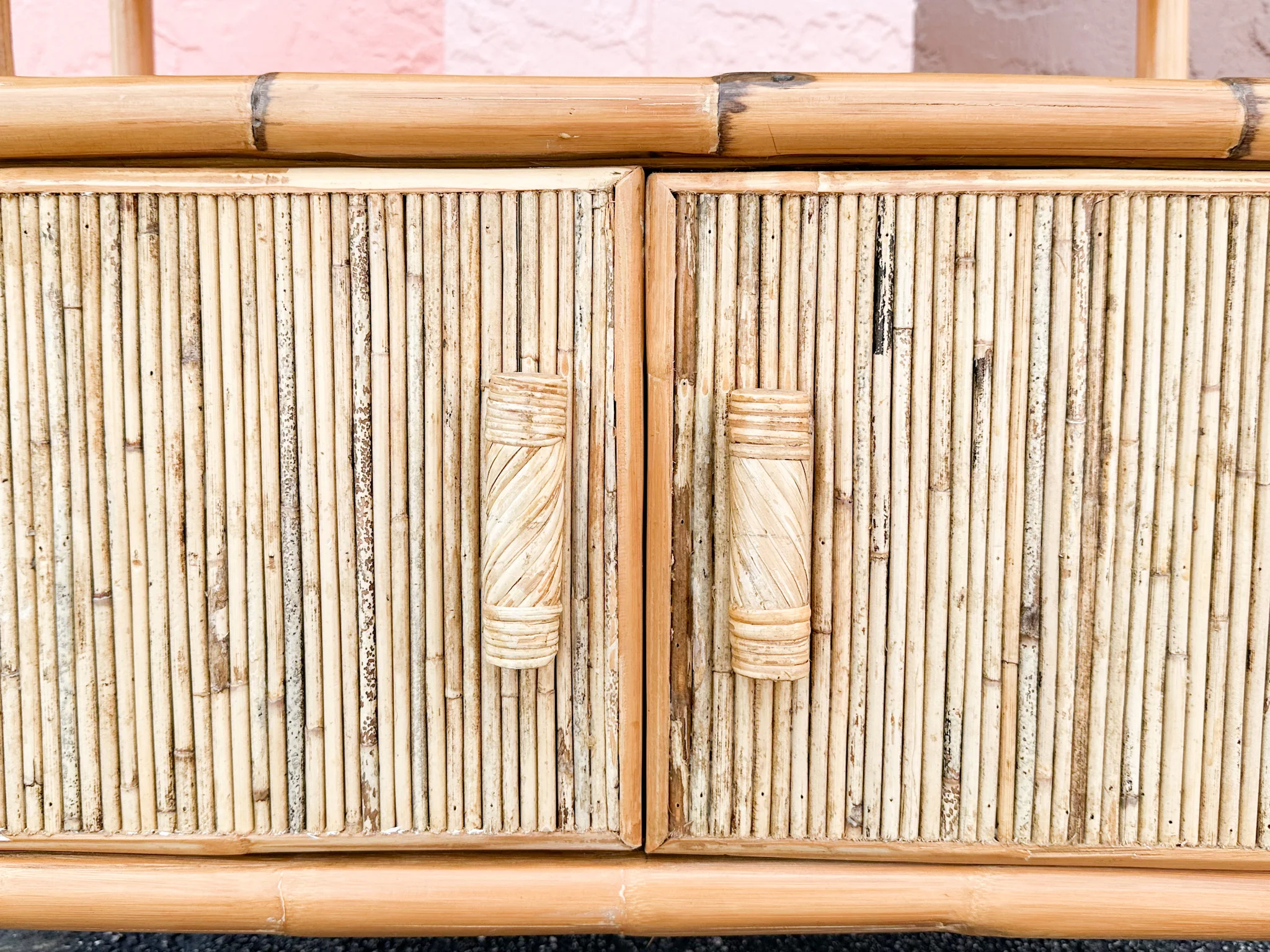Seagrass and Pencil Reed Rattan Bar Cart - Image 10
