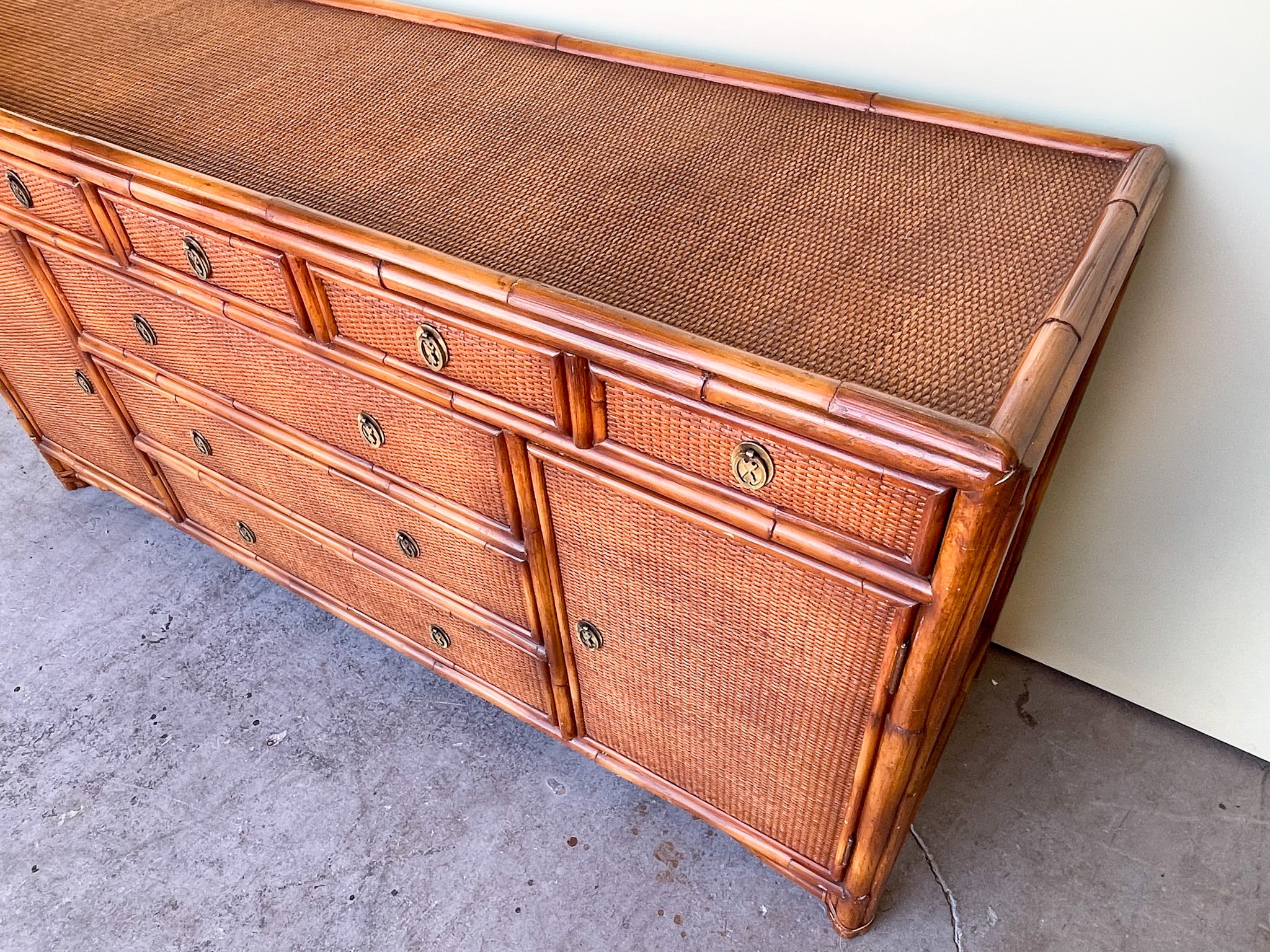 Seagrass and Rattan Dresser by Bloomingdales - Image 2