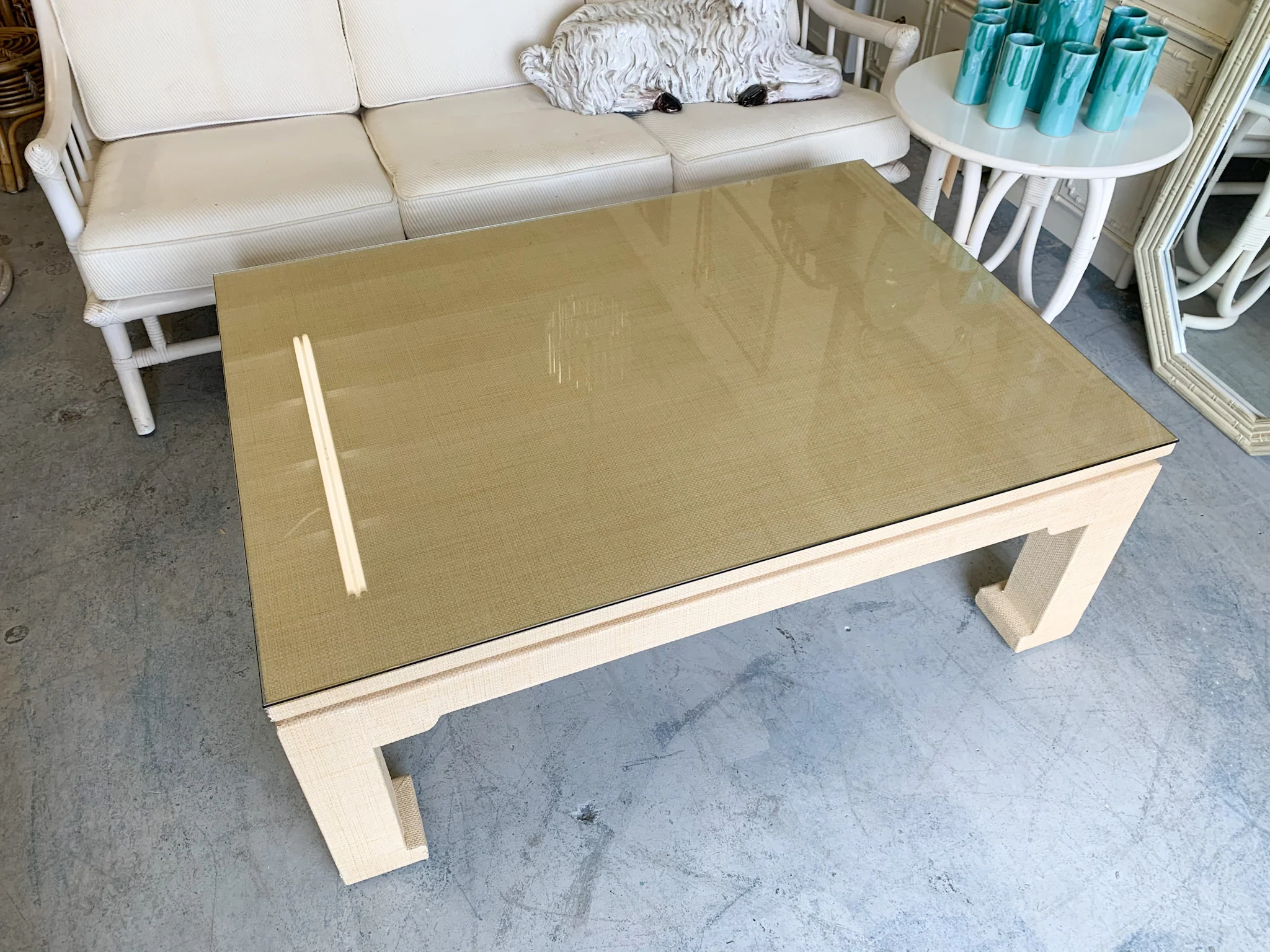 Seagrass Wrapped Ming Coffee Table - Image 2