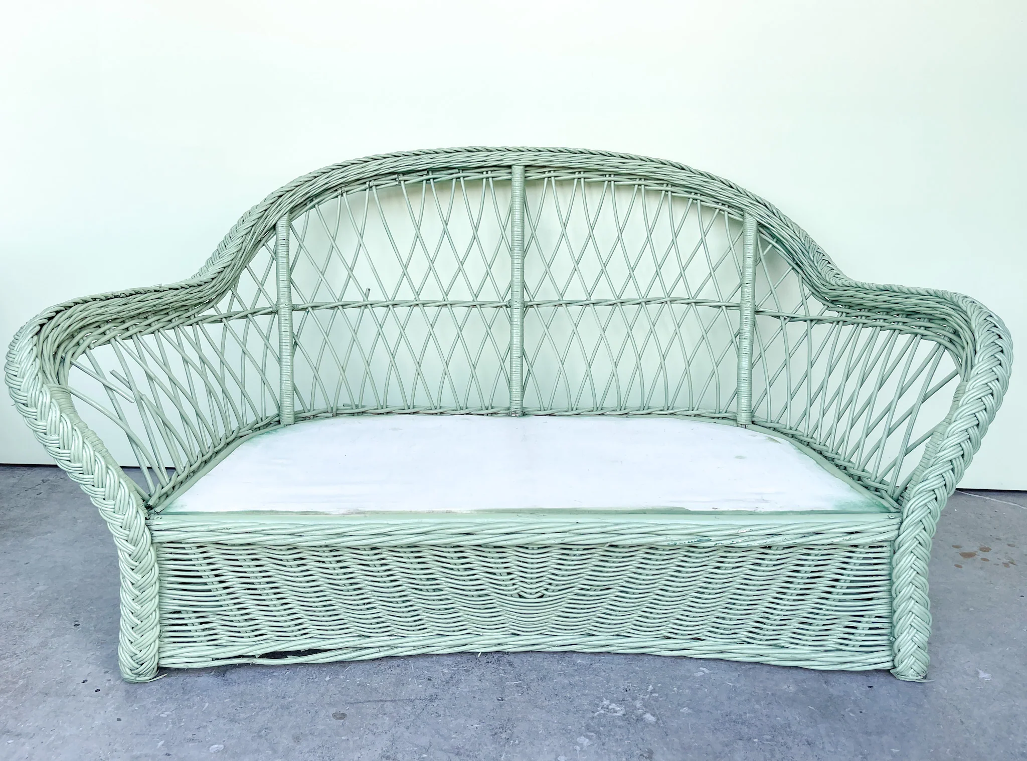Seagreen Braided Rattan Loveseat