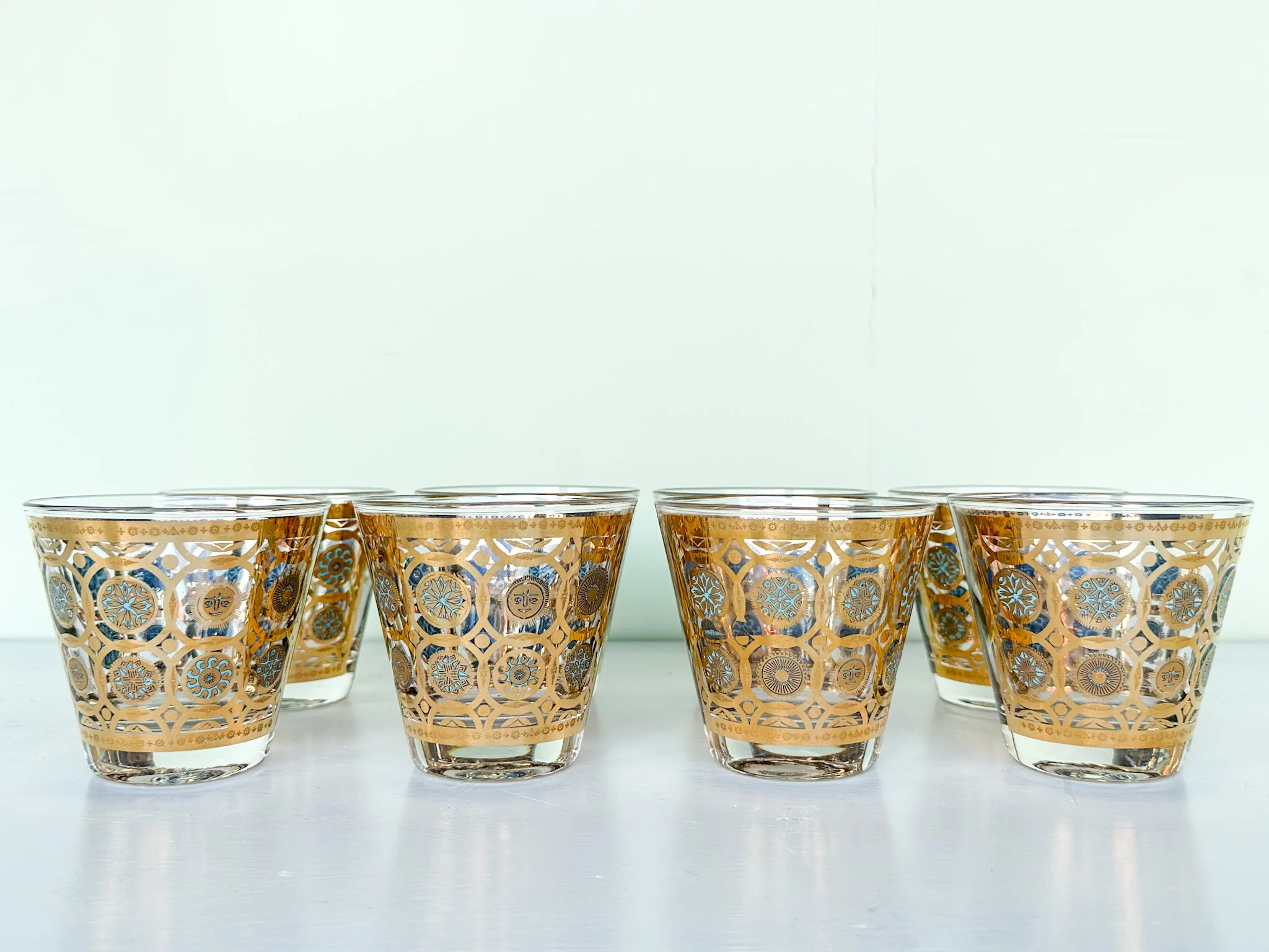 Set of Eight Aztec Culver Glassware - Image 2