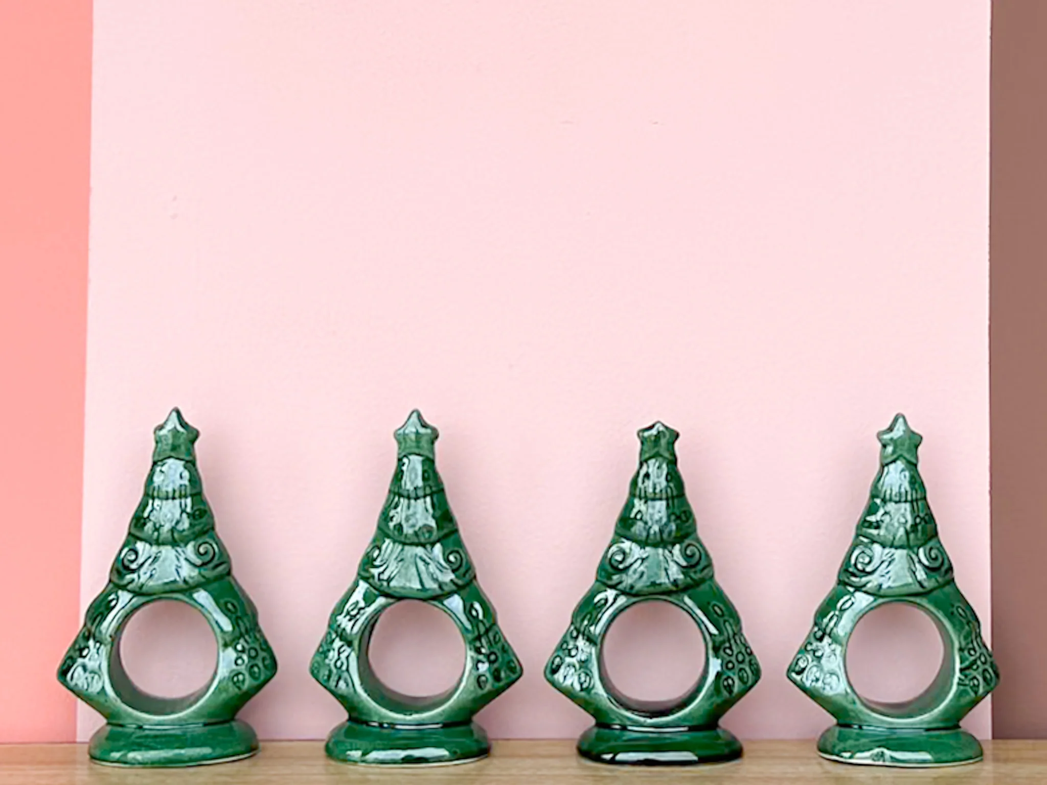 Set of Eight Ceramic Tree Napkin Rings - Image 2