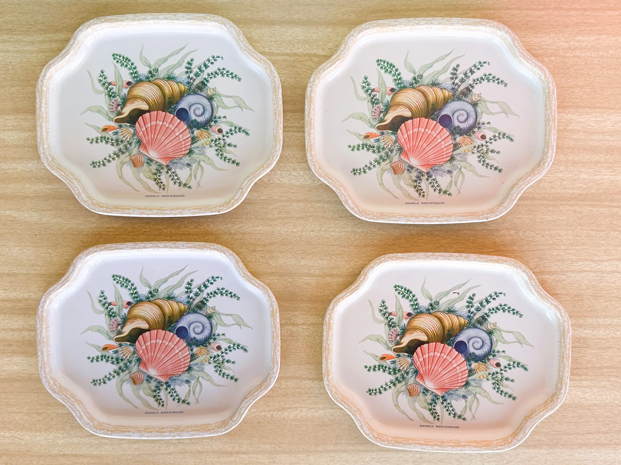 Set of Eight English Shell Snack Plates - Image 4