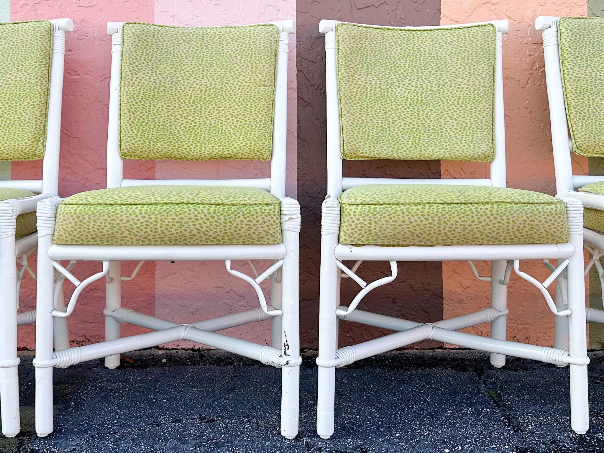 Set of Eight Ficks Reed Rattan Dining Chairs - Image 8