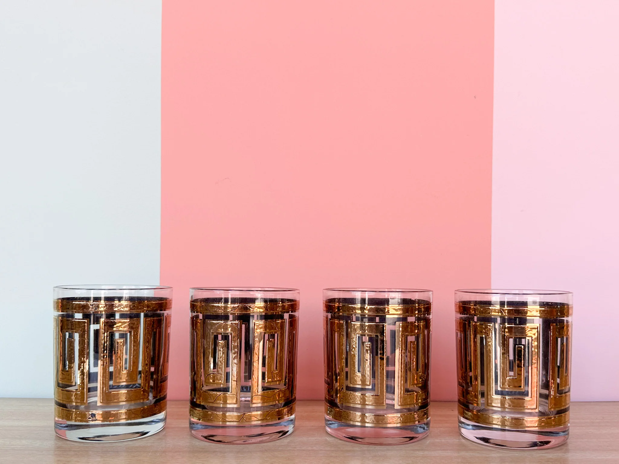 Set of Eight Greek Key Glassware - Image 5