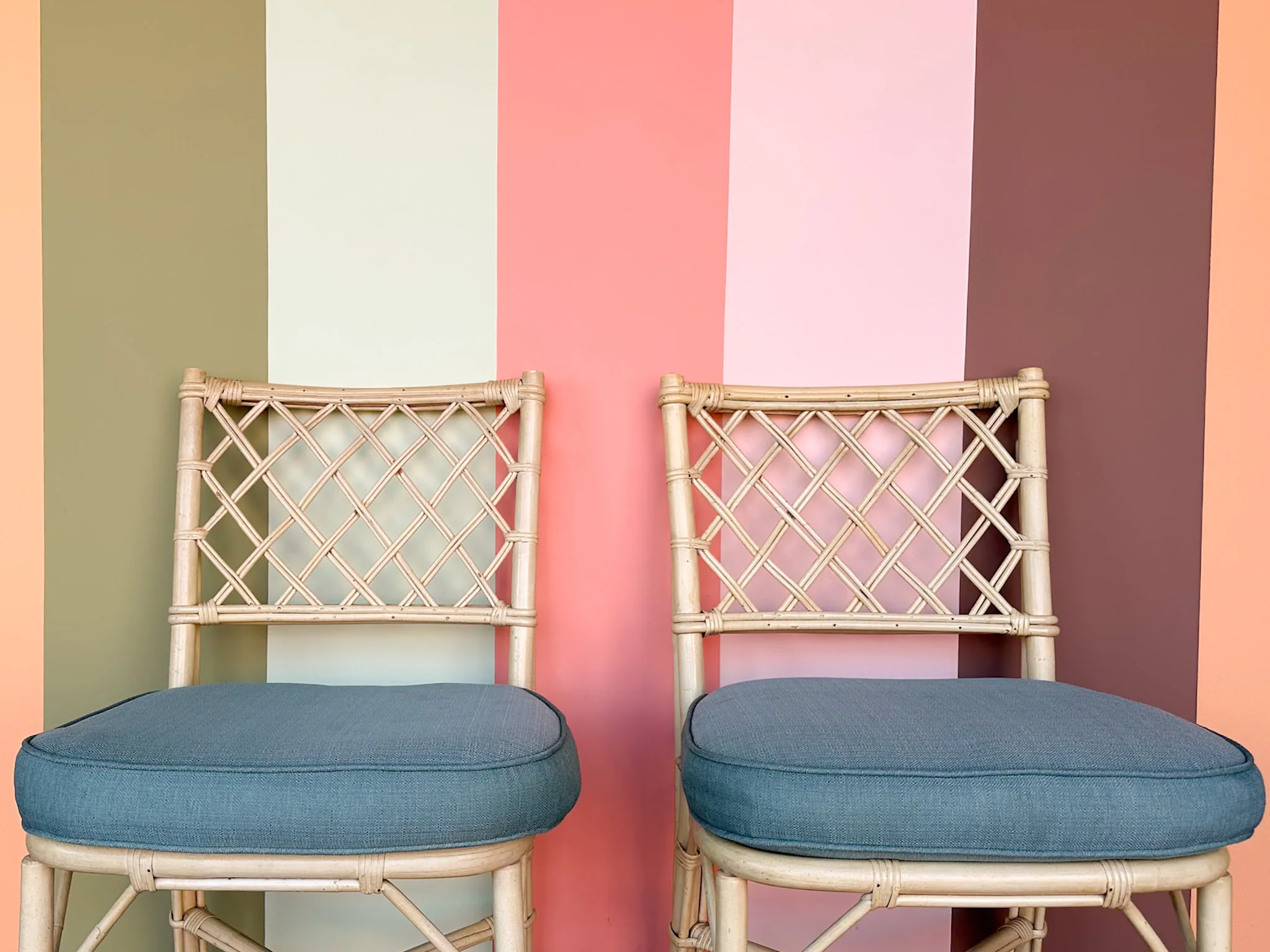 Set of Five Ficks Reed Rattan Dining Chairs - Image 10