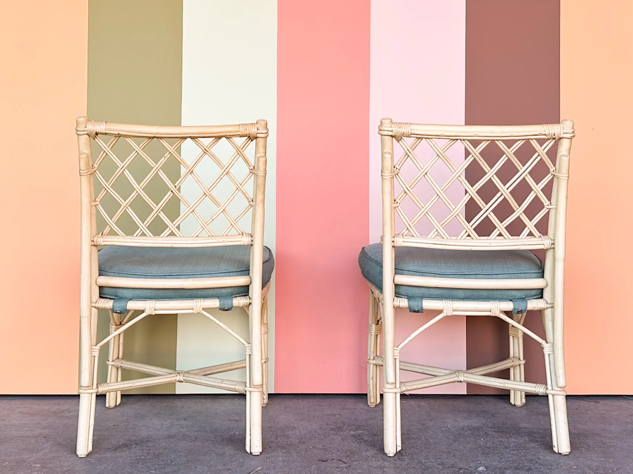 Set of Five Ficks Reed Rattan Dining Chairs - Image 13
