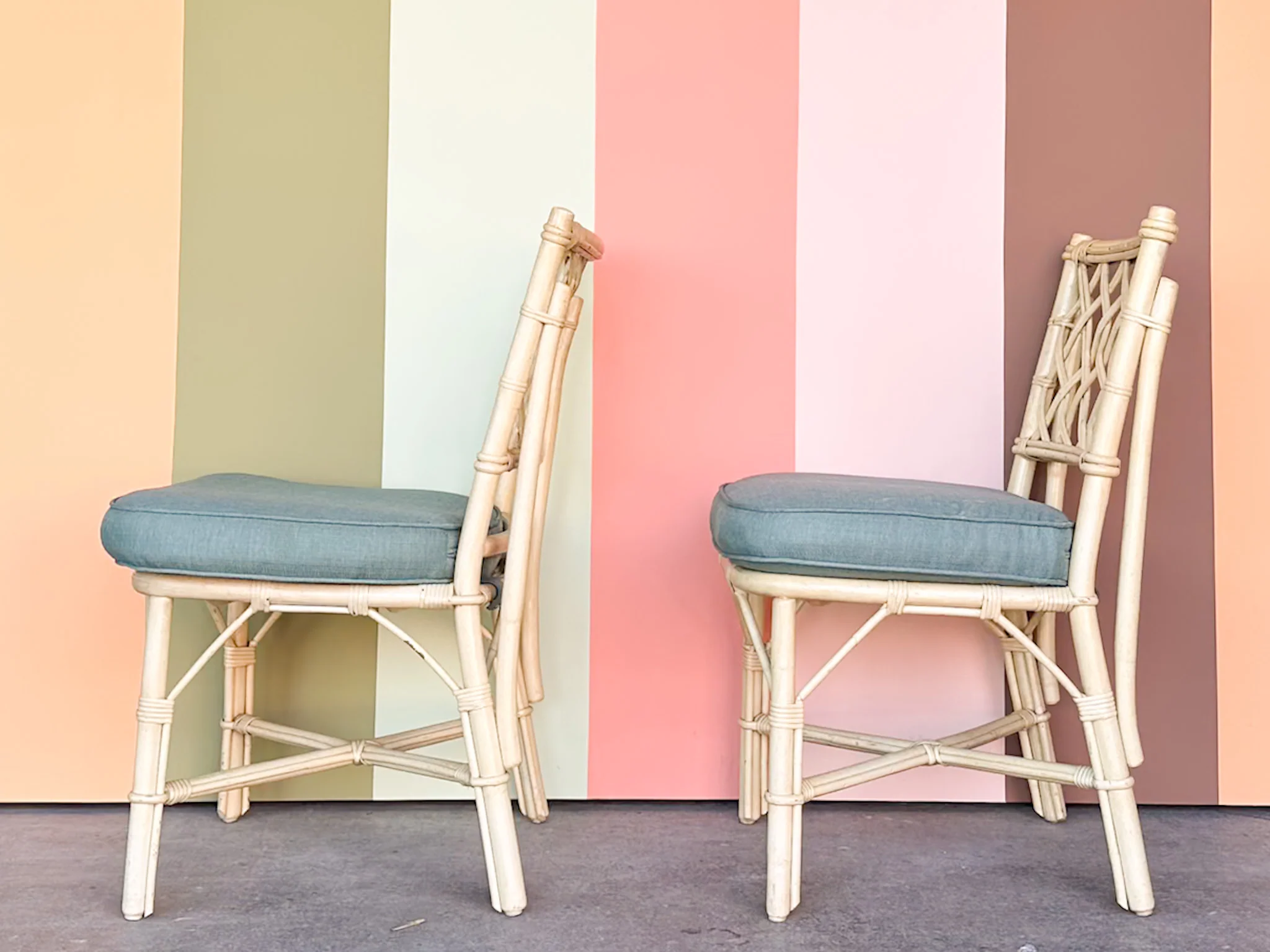 Set of Five Ficks Reed Rattan Dining Chairs - Image 14