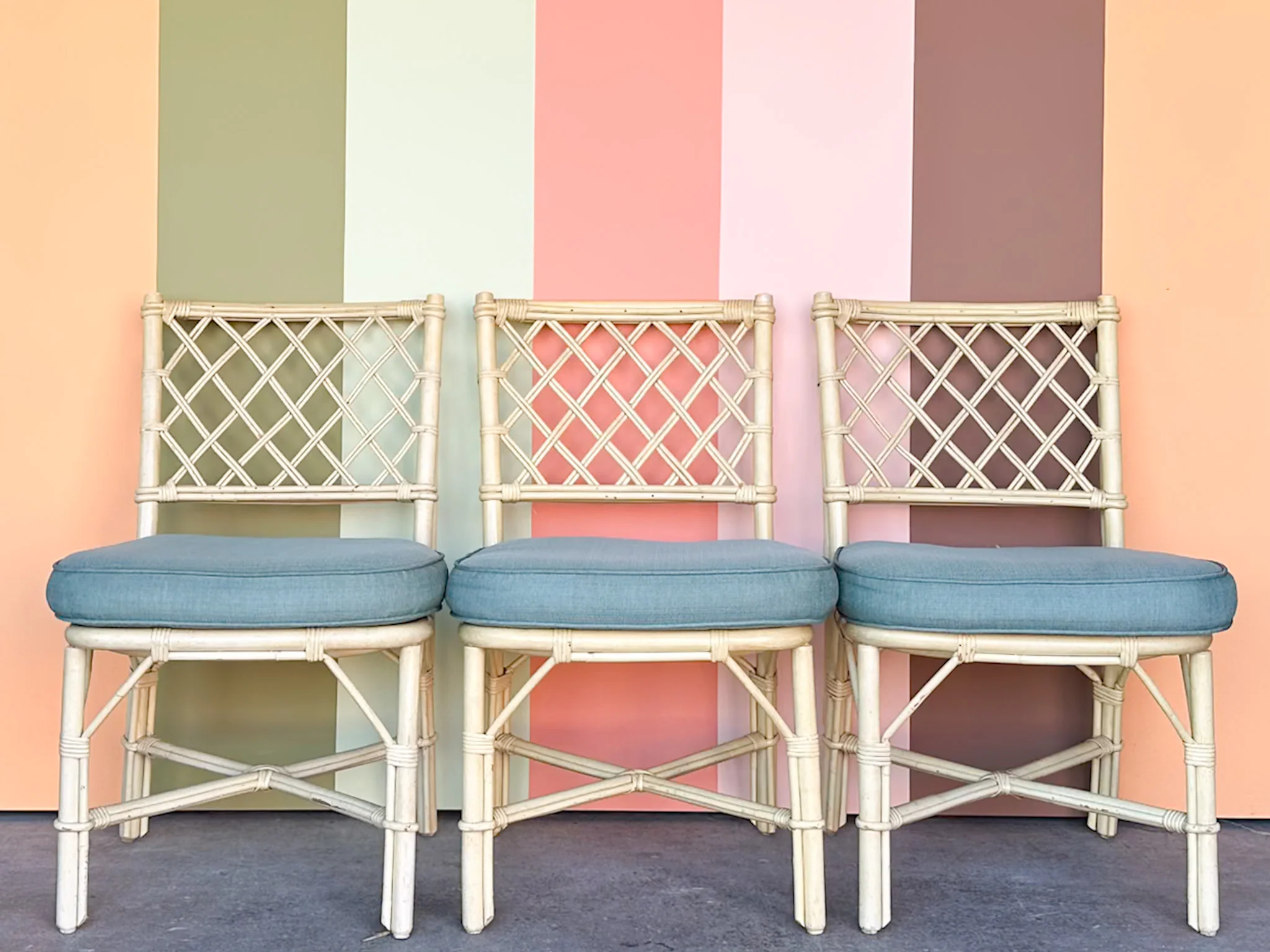 Set of Five Ficks Reed Rattan Dining Chairs - Image 3