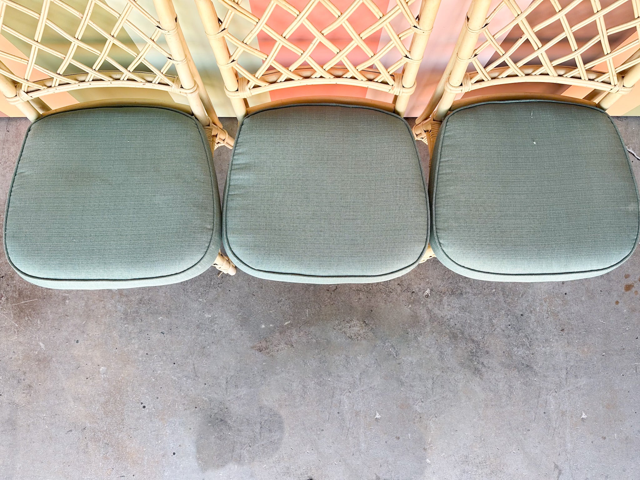 Set of Five Ficks Reed Rattan Dining Chairs - Image 7