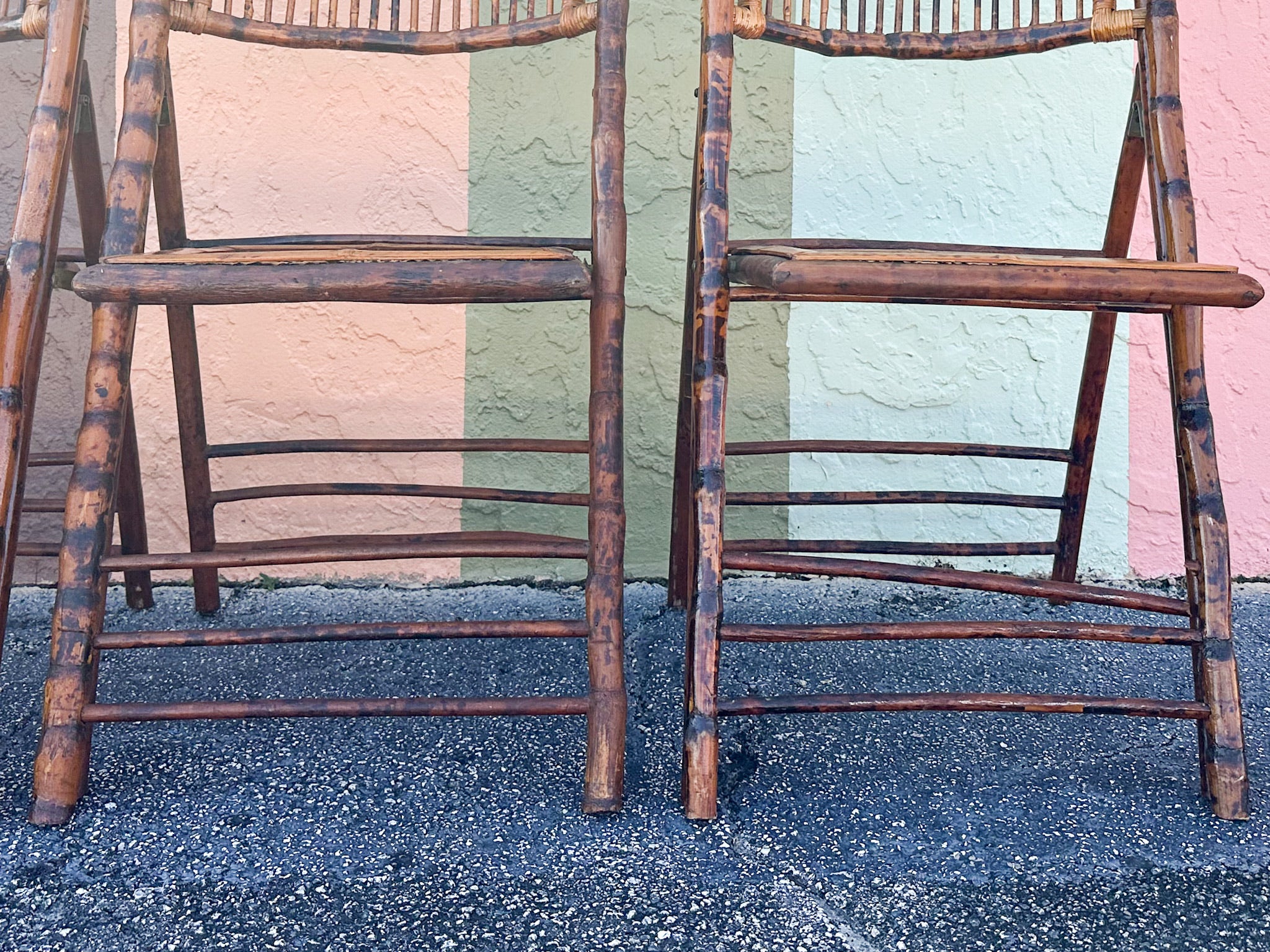 Set of Six Bamboo Folding Chairs - Image 12
