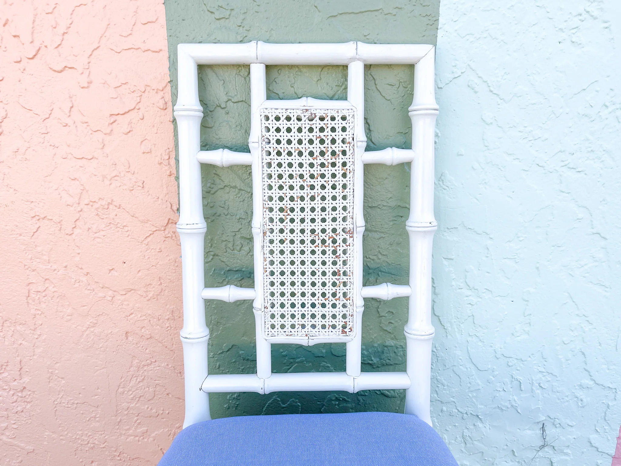 Set of Four Faux Bamboo and Cane Side Chairs - Image 6