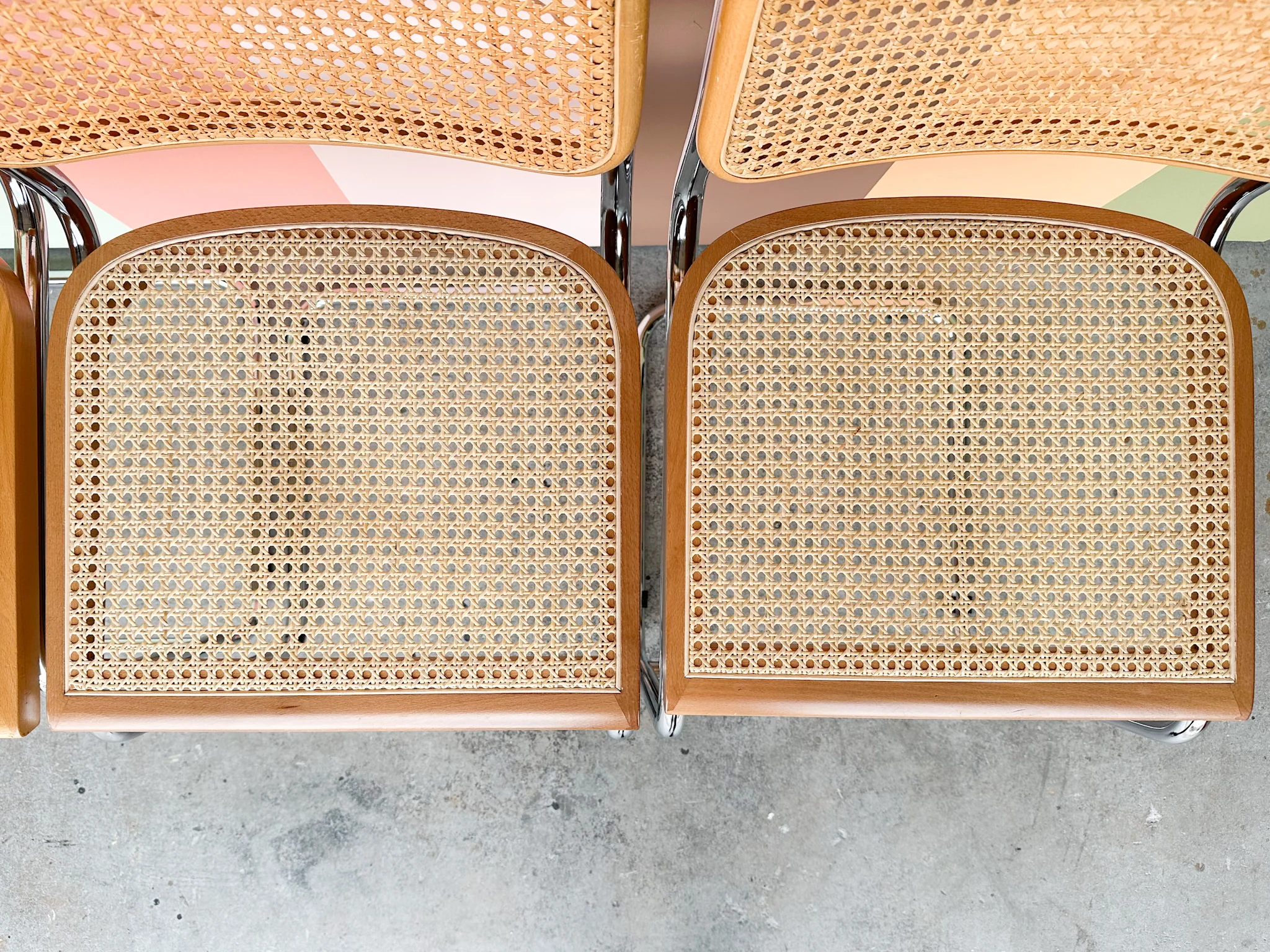 Set of Four Cane Cantilever Bar Stools - Image 8