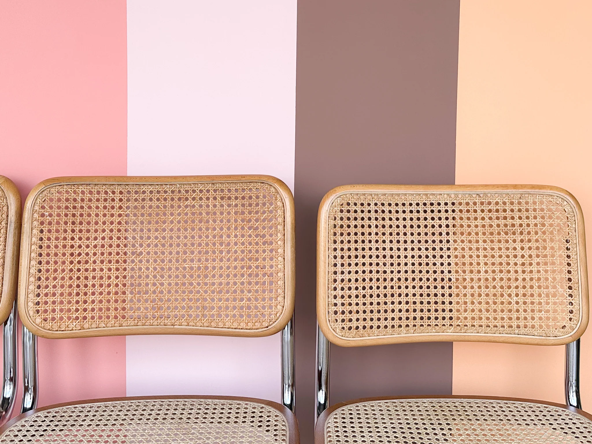 Set of Four Cane Cantilever Bar Stools - Image 9