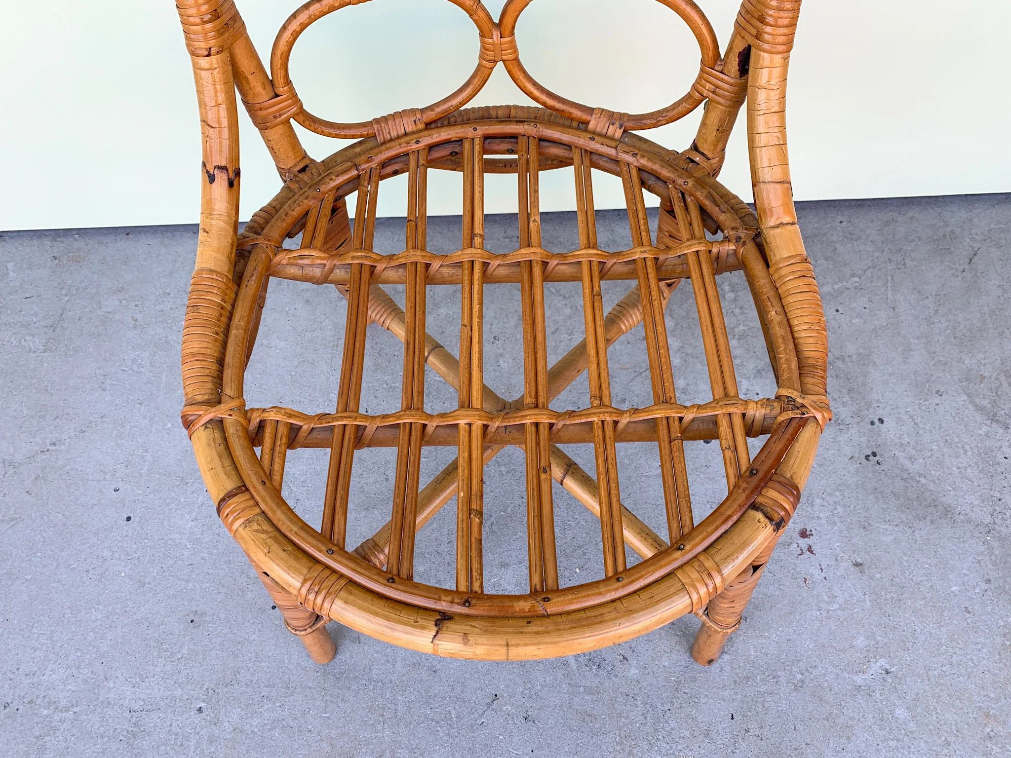Set of Four Circle Back Rattan Chairs - Image 3