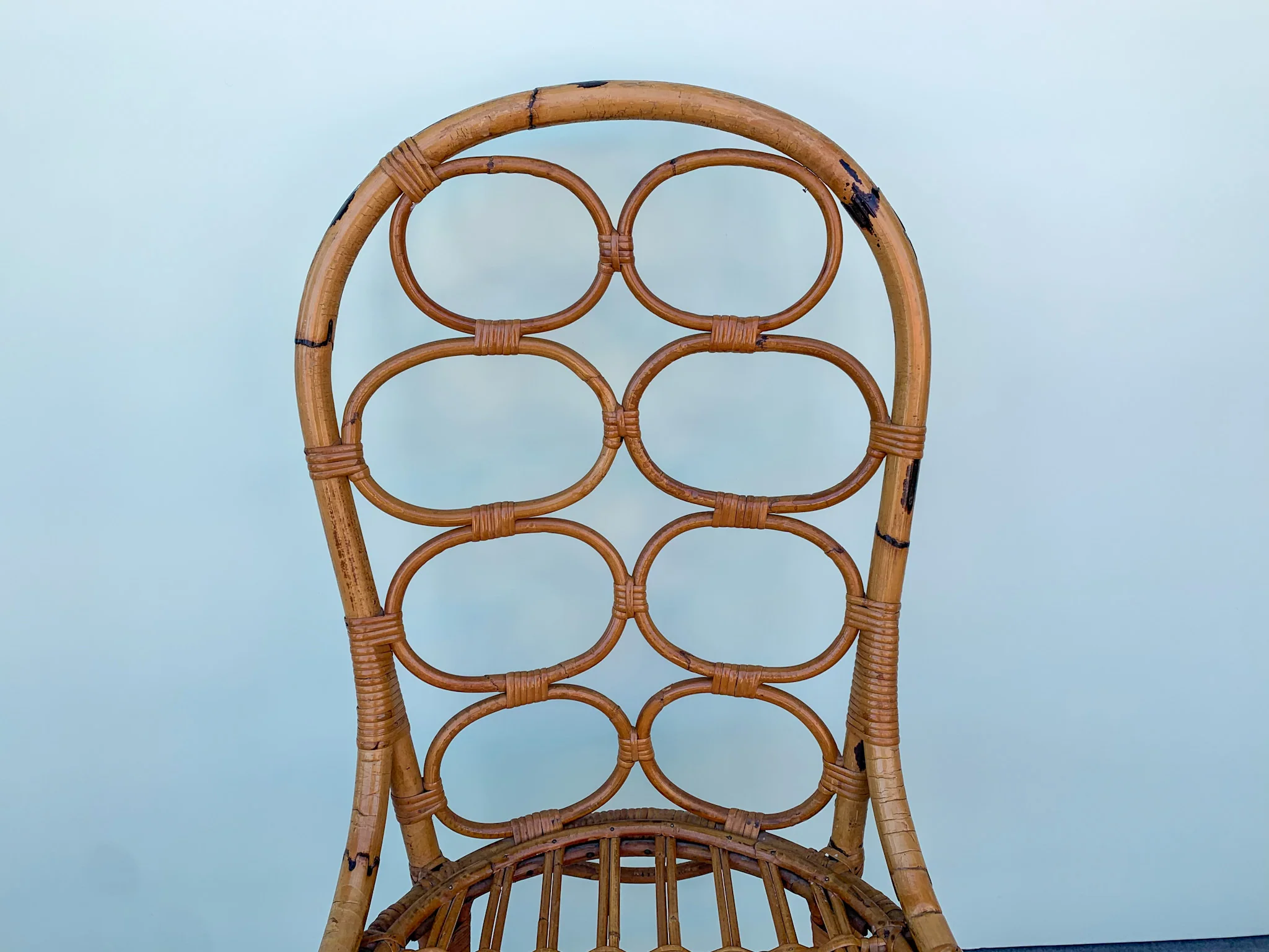 Set of Four Circle Back Rattan Chairs - Image 4