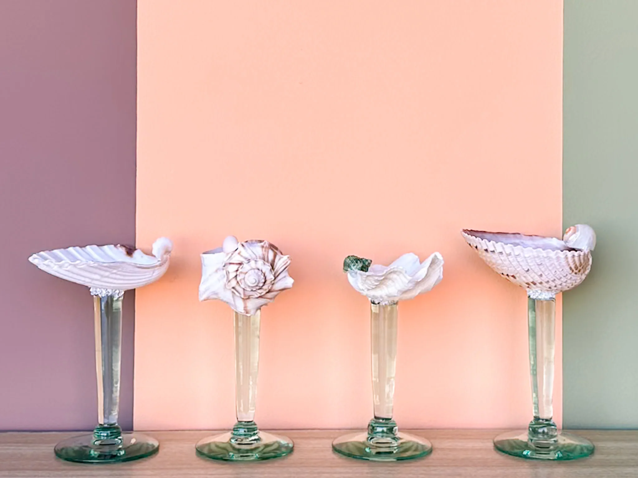 Set of Four Seafoam Shell Coupes - Image 5