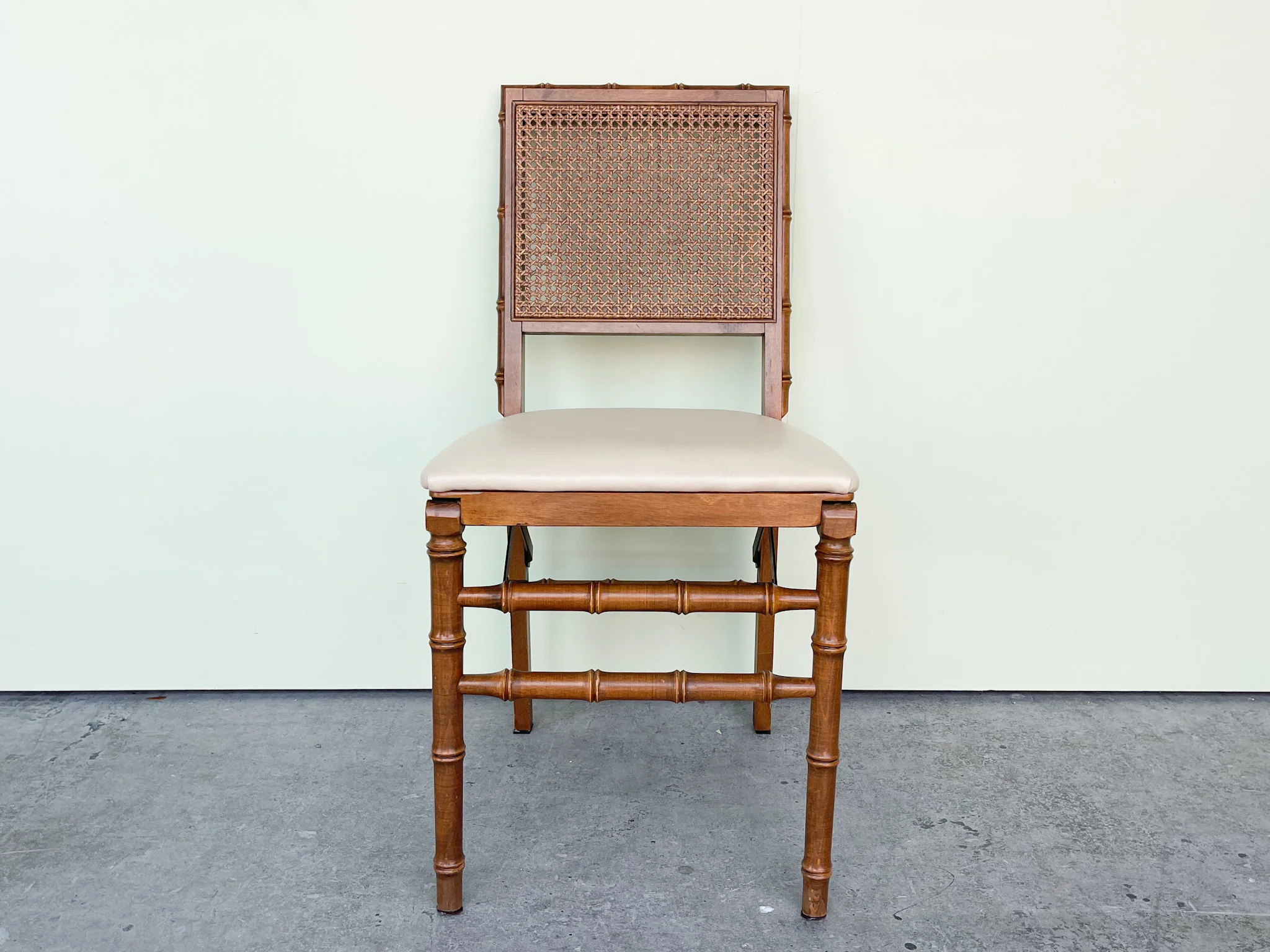 Set of Four Faux Bamboo and Cane Folding Chairs - Image 11