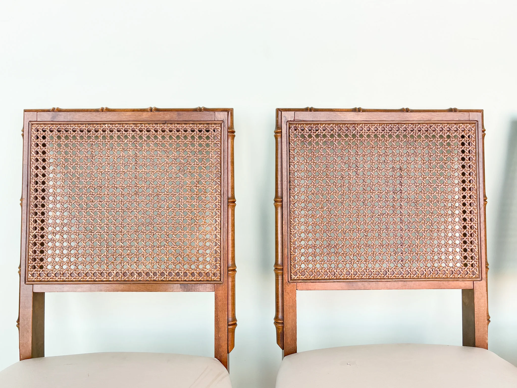 Set of Four Faux Bamboo and Cane Folding Chairs - Image 4